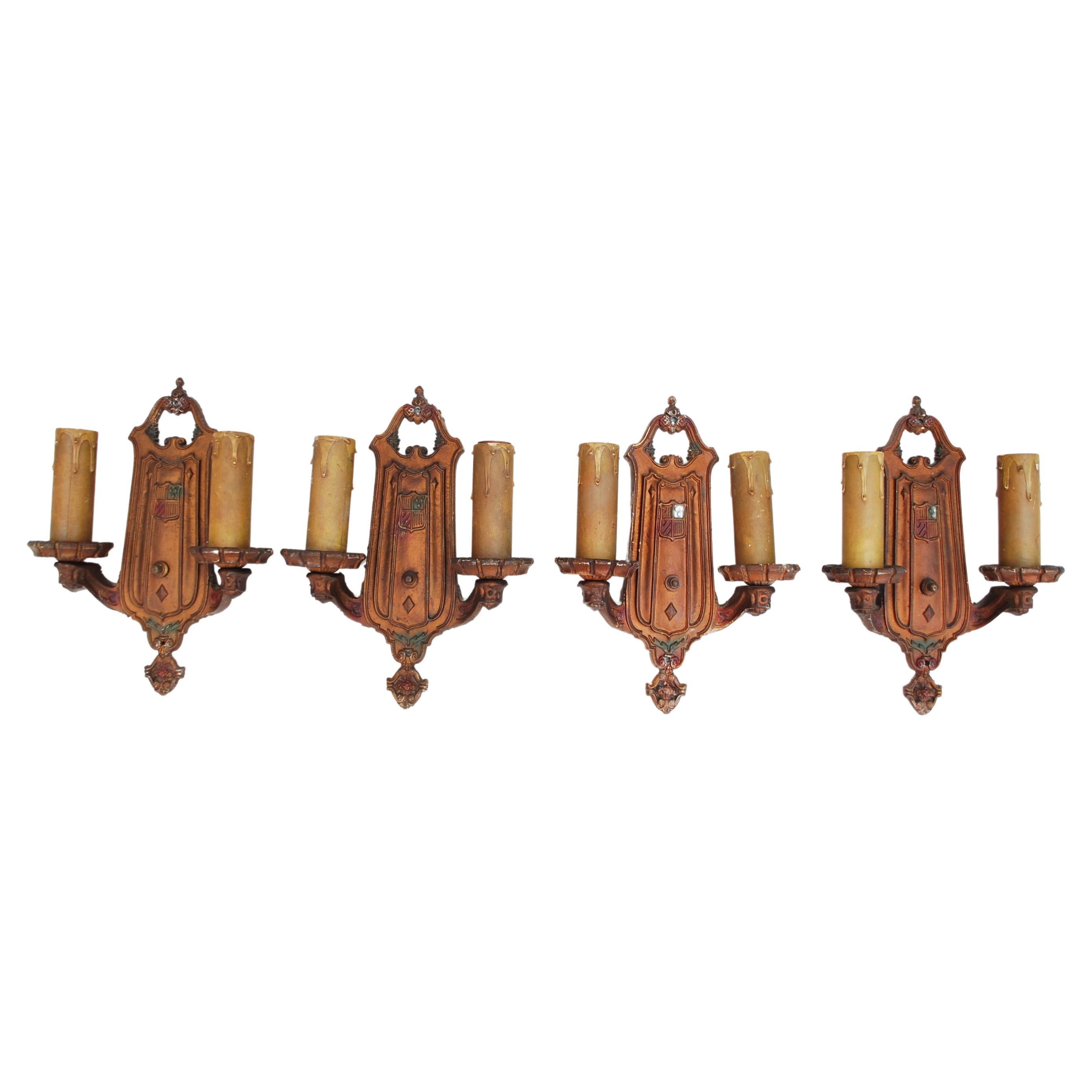 Elegant set of four 1920's sconces