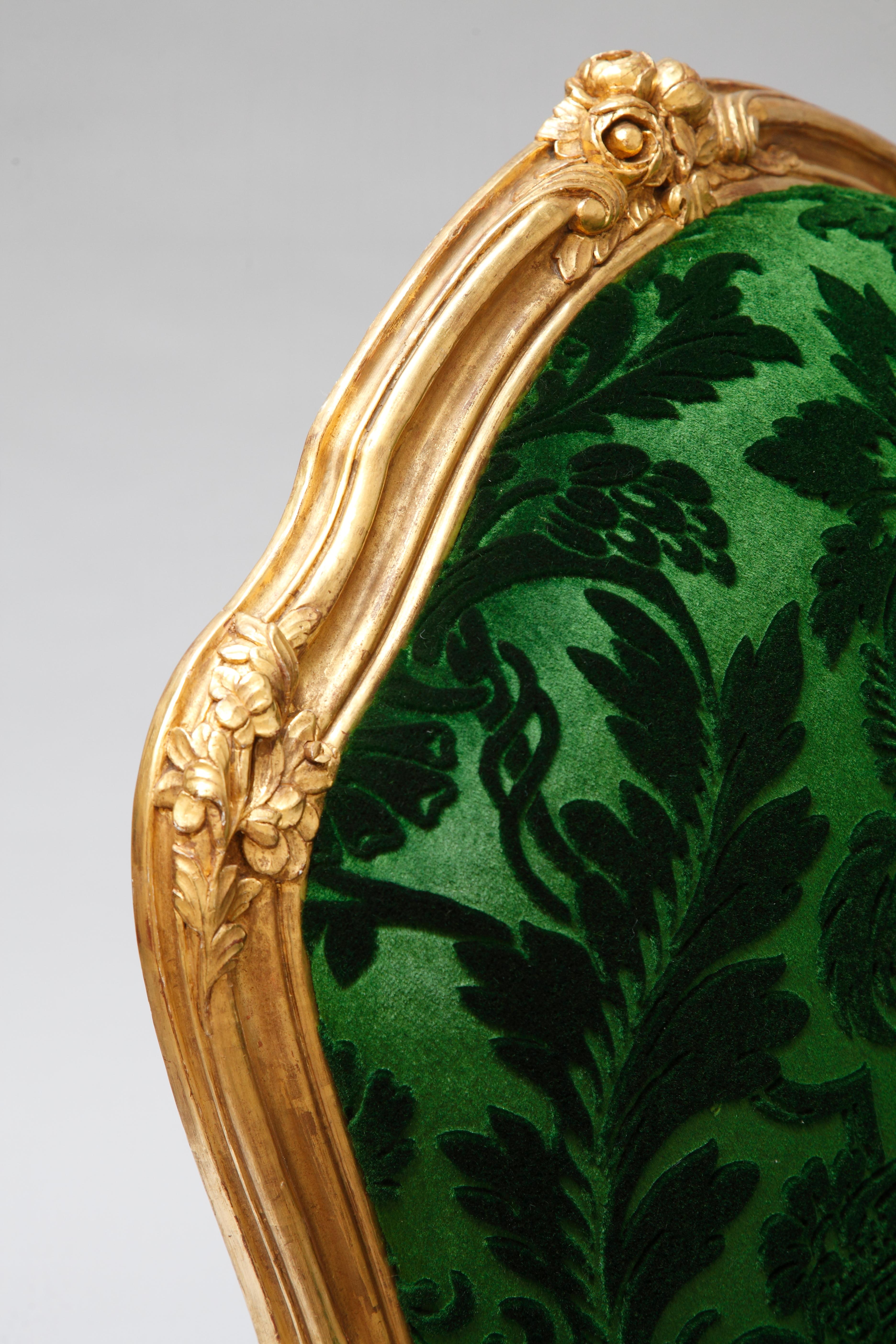 Set aus vier Sesseln im Régence-Stil „à chassis“ nach M.Gourdin, Frankreich, um 1880 (Spätes 19. Jahrhundert) im Angebot