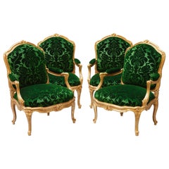 Set of Four Régence Style Armchairs “à chassis" After M.Gourdin, France, c. 1880