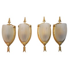 Used Elegant set of four Art Deco sconces