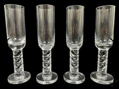 Elegant Set of Four Champagne Flutes by Adolph Matura for Moser
