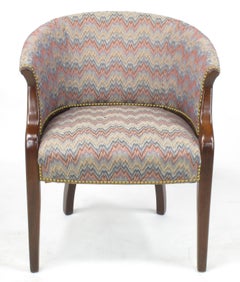 Elegant Set of Four Mahogany & Flame Stitch Game Table Chairs by Hancock & Moore