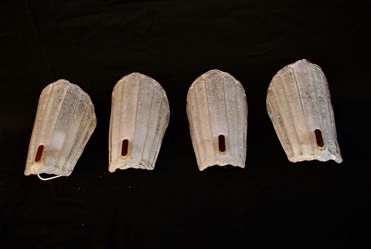 Glass Elegant Set of six Murano Sconces