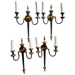 Elegant Set of Four Neoclassical Wall Sconces by Maison Jansen, France