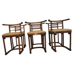 Elegant set of six 1940's chairs by Josef Hoffmann for taonet