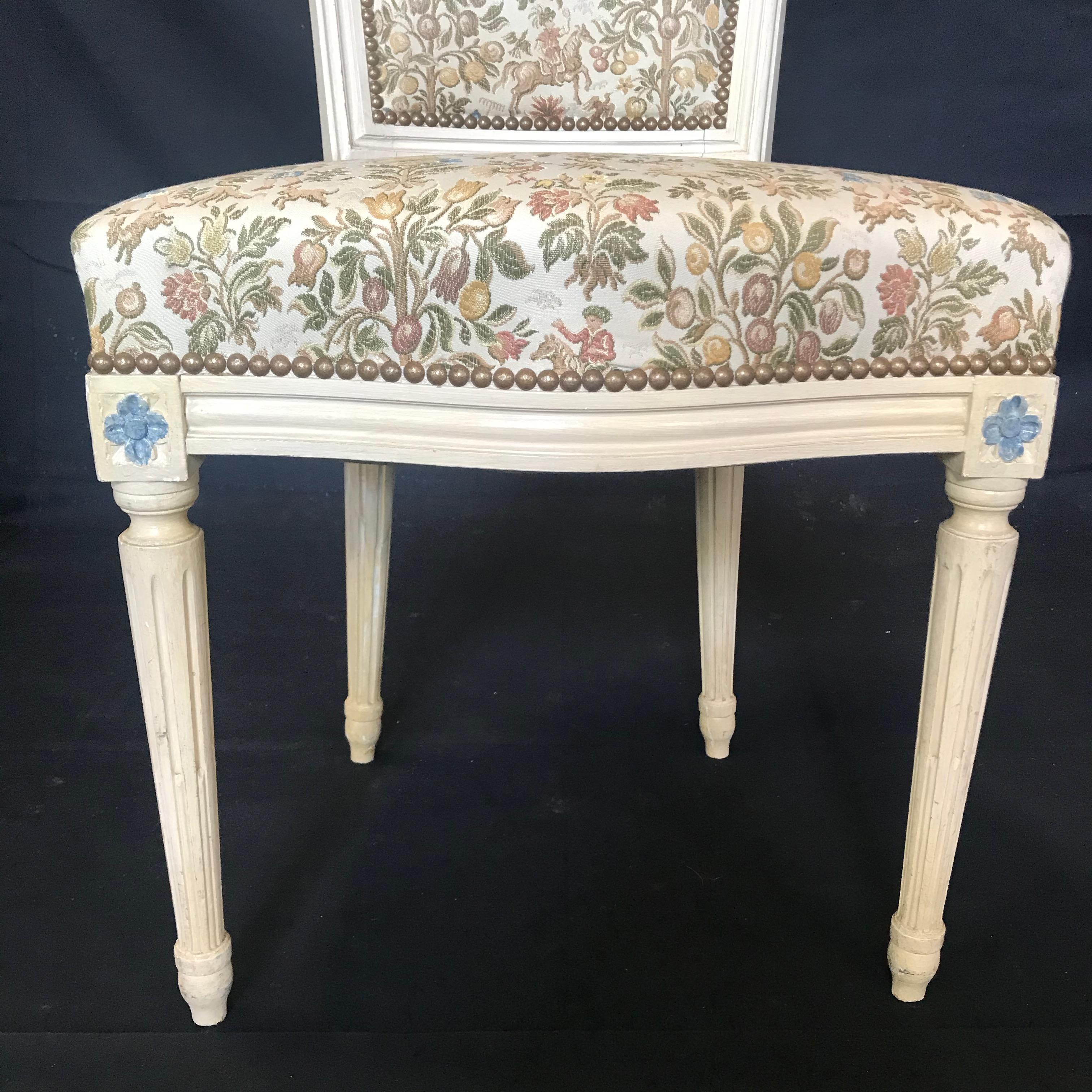 Elegant Set of Six Louis XVI Dining Chairs with Exquisite Tapestry 4