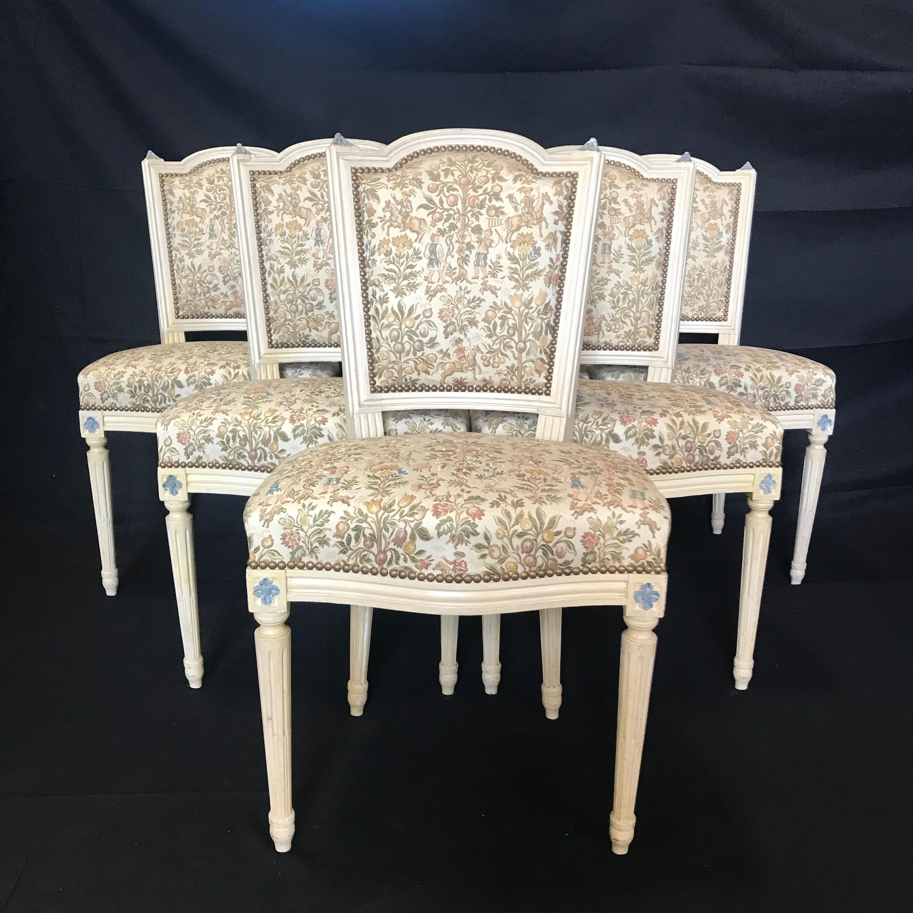 Elegant Set of Six Louis XVI Dining Chairs with Exquisite Tapestry 2