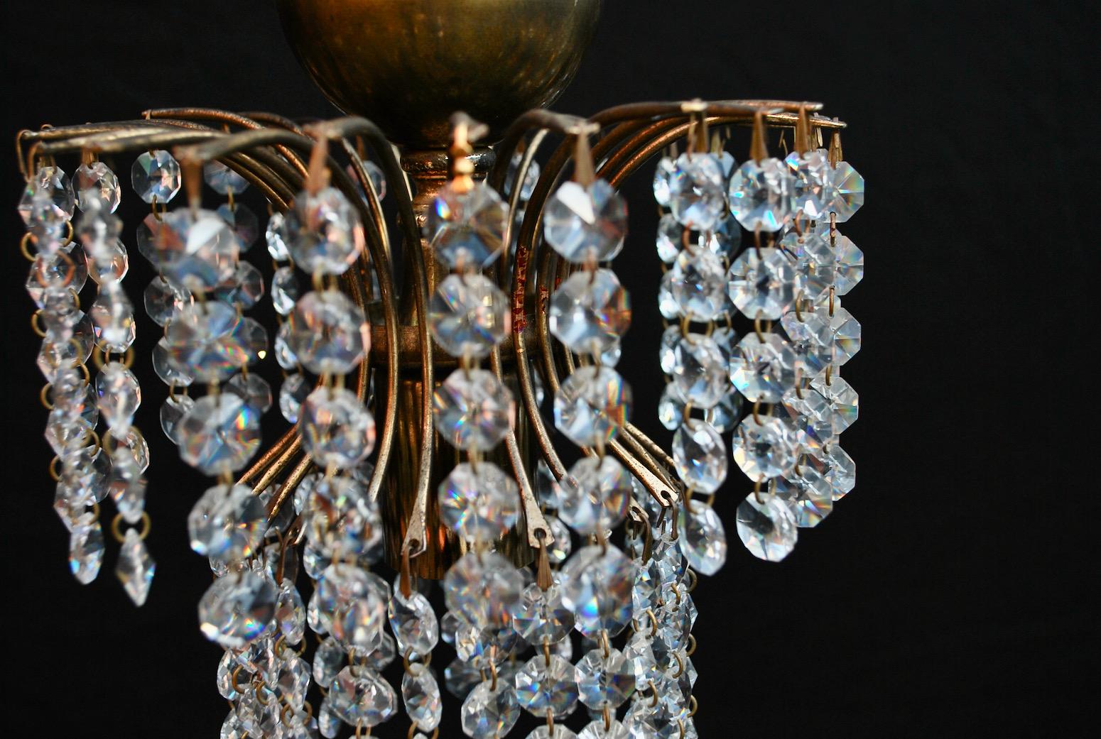 American Elegant Set of four  Small Crystal Lights ' Price Is for One ' ( two are sold ) For Sale