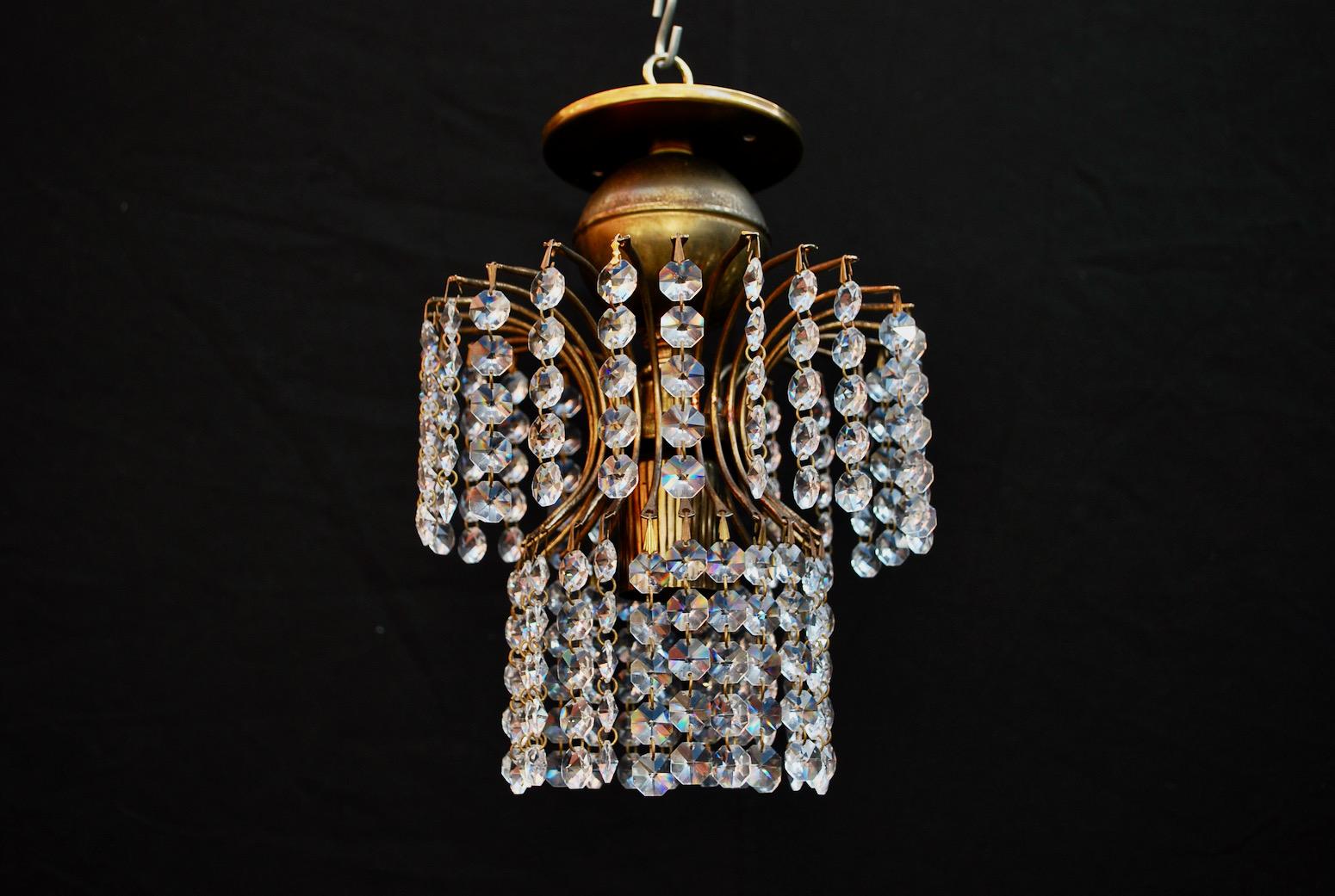 Mid-20th Century Elegant Set of four  Small Crystal Lights ' Price Is for One ' ( two are sold ) For Sale