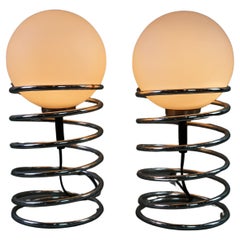 Elegant set of two vintage Woja spiral table lamps, 1960