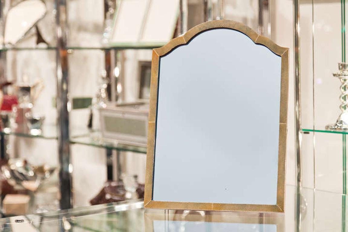 Mid-20th Century Elegant Shagreen French Art Deco Table Mirror, circa 1930