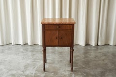 Elegant Side Cabinet in Walnut and Red Marble 1920s
