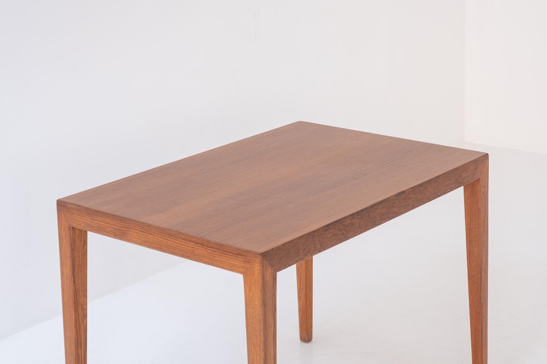 Teak Elegant side table by Severin Hansen for Haslev Møbelfabrik, Denmark 1950’s.