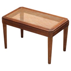 Retro Elegant Side Table in Oak and Cane 