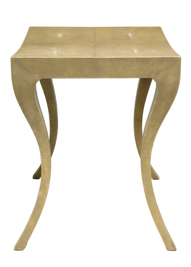 Modern Elegant Side Table in Taupe Shagreen, 2011 For Sale