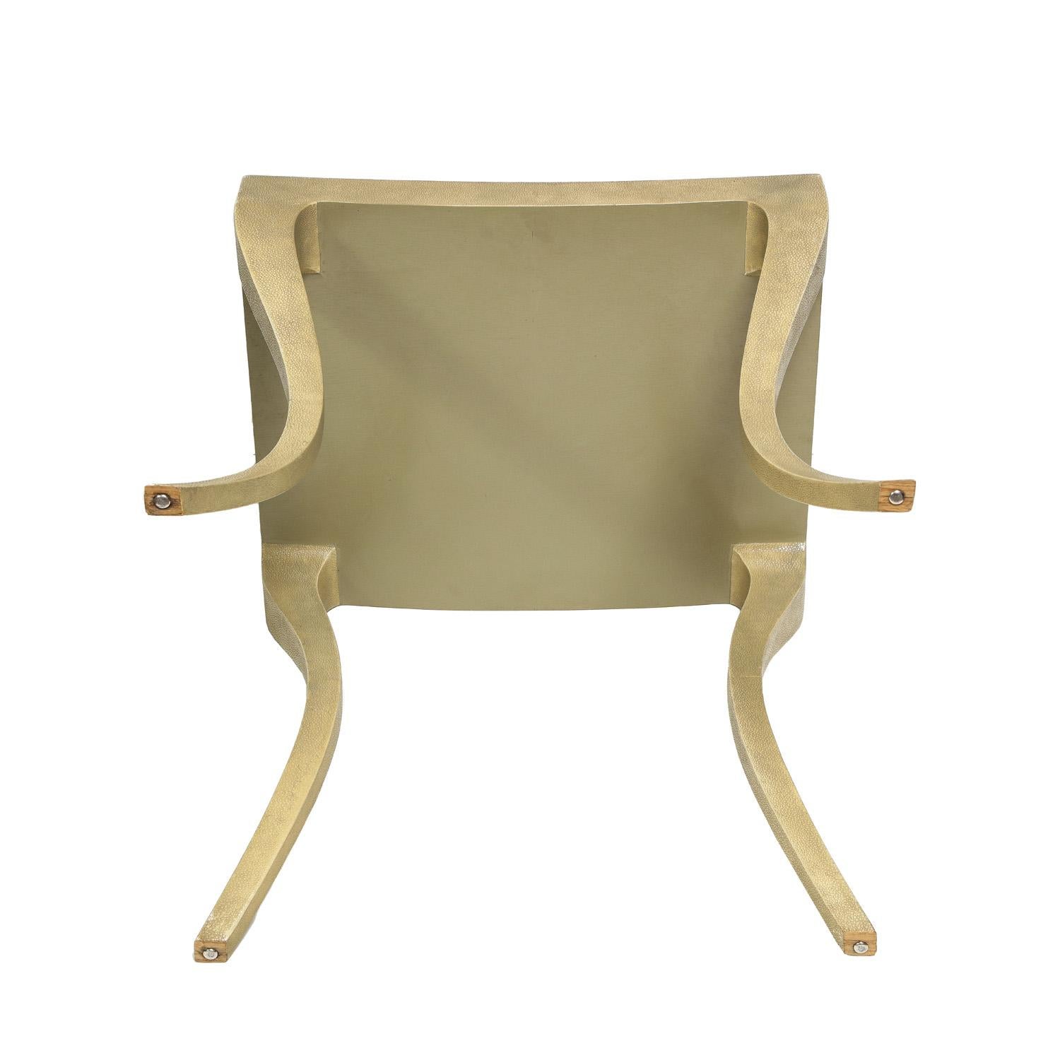 Philippine Elegant Side Table in Taupe Shagreen, 2011
