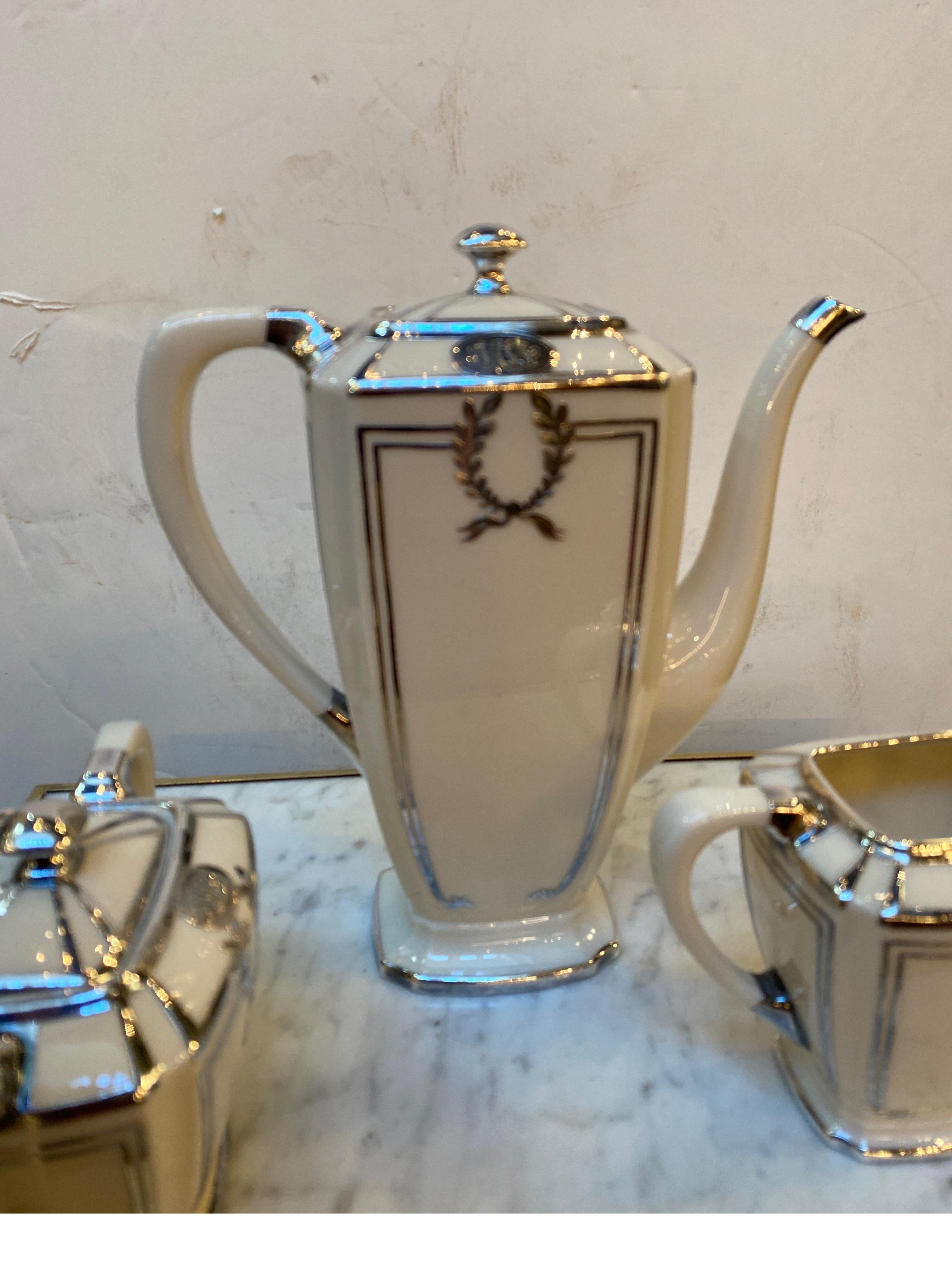 Sterling Silver Elegant Silver Overlay Coffee Set Three Pieces, Circa 1900