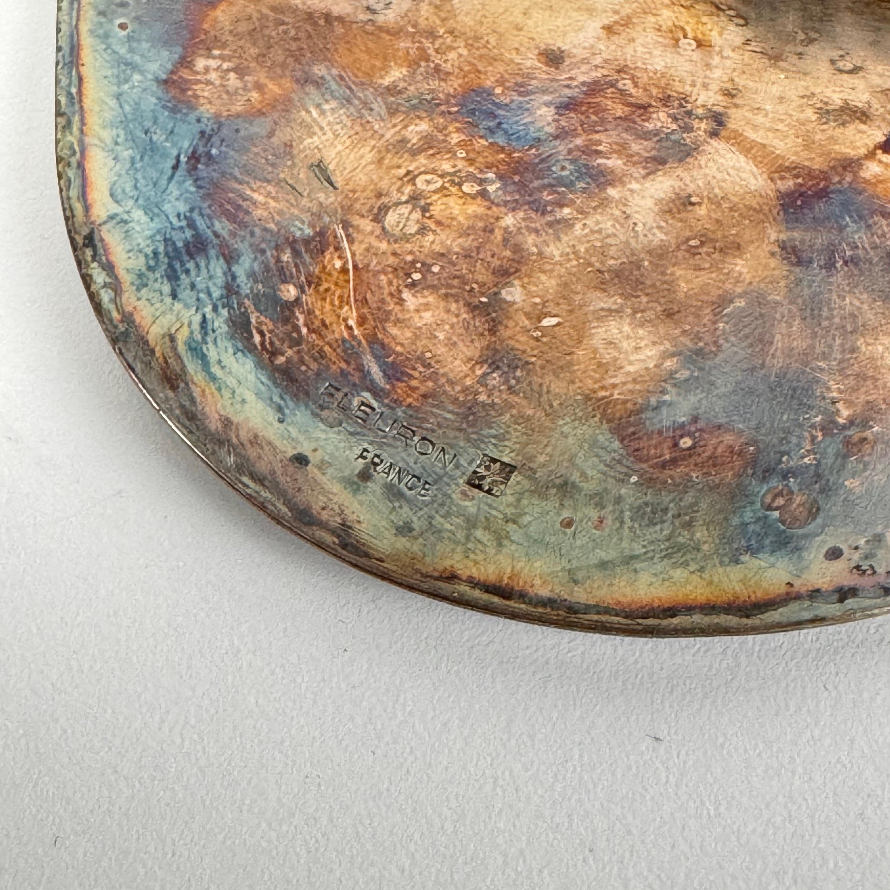 Elegante centro de mesa/bandeja de concha plateada de Fleuron-Christofle Francia, años 50 en venta 2
