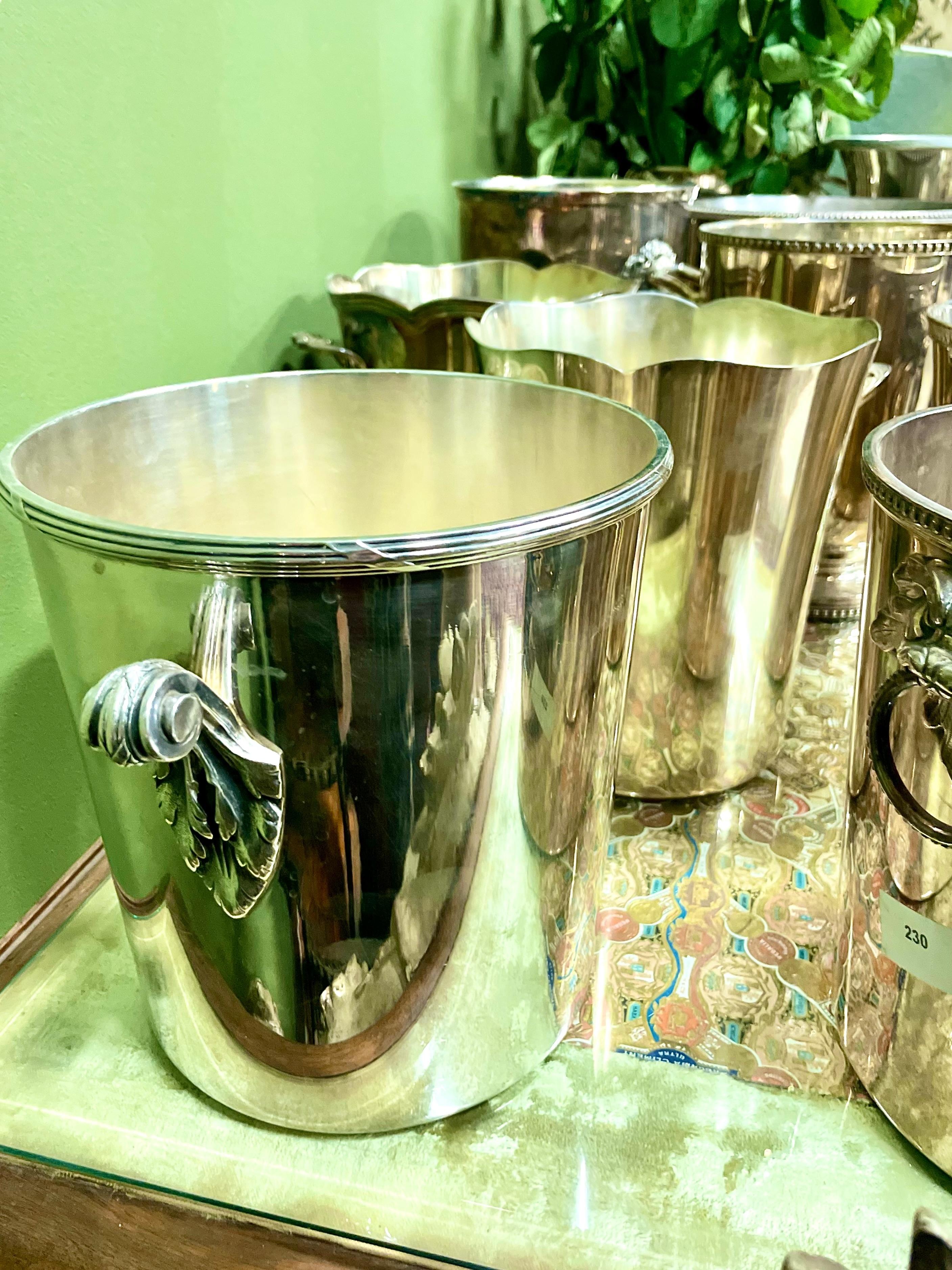 Elegant Silver-Plated Champagne Bucket by Ercuis, France For Sale 4