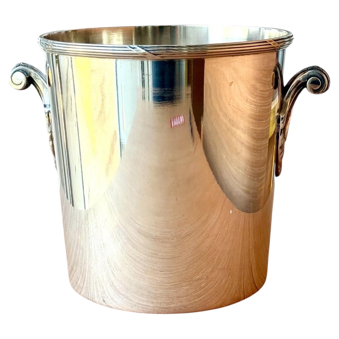 Elegant Silver-Plated Champagne Bucket by Ercuis, France For Sale