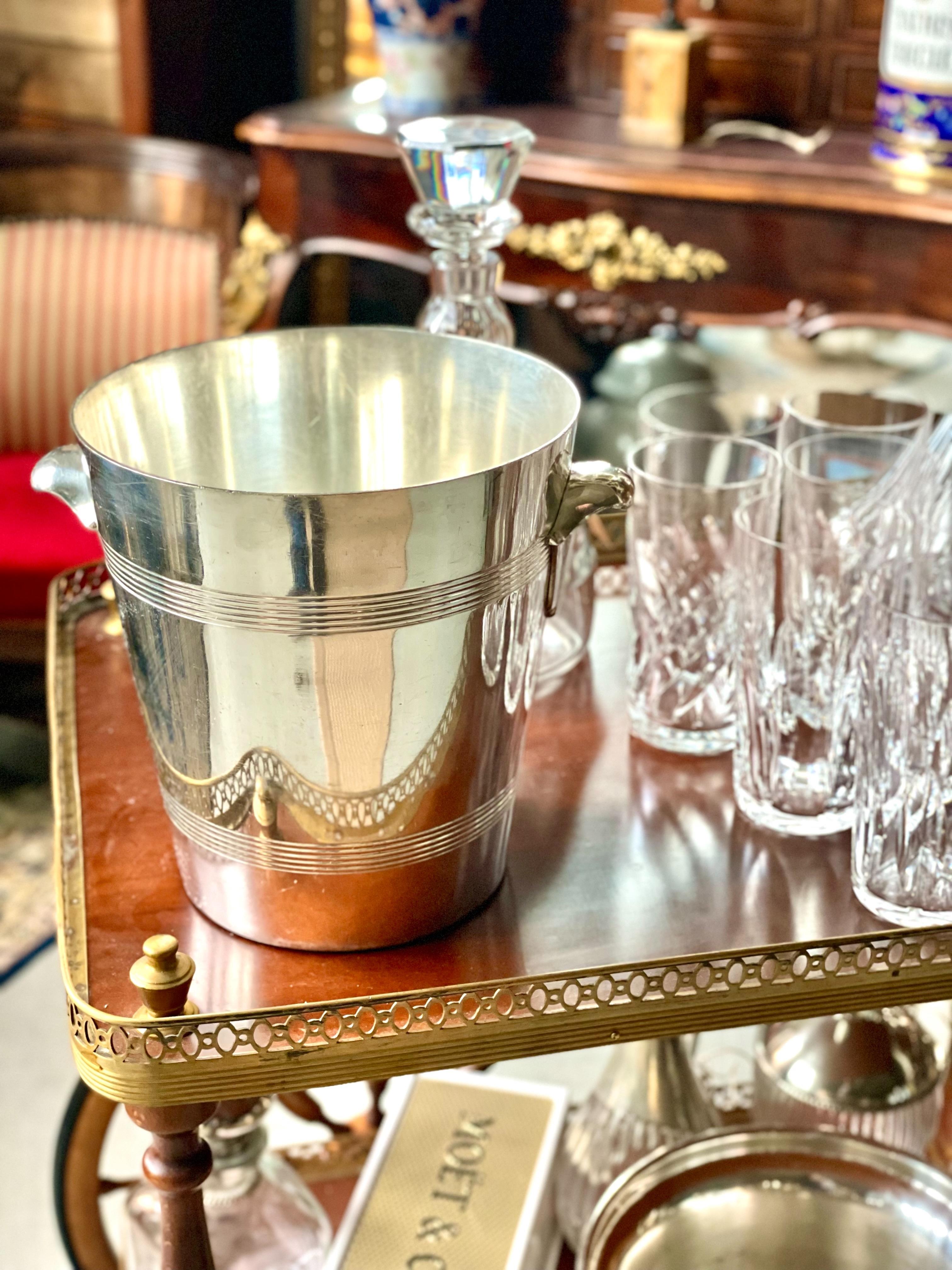 Elegante Cubitera de Champán Plateada en venta 5