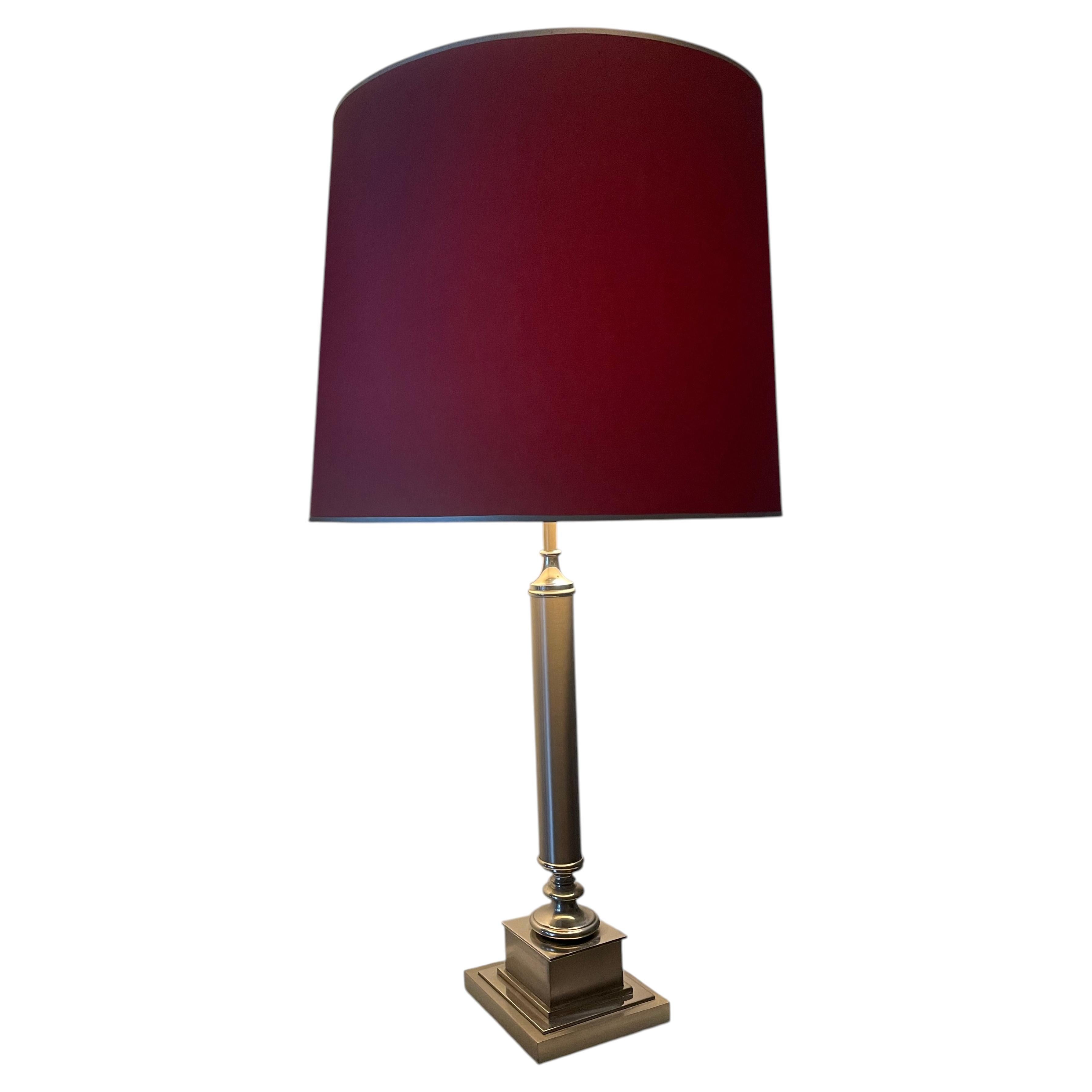 Elegante versilberte Tischlampe, zugeschrieben Maison Charles, Frankreich 1960.
