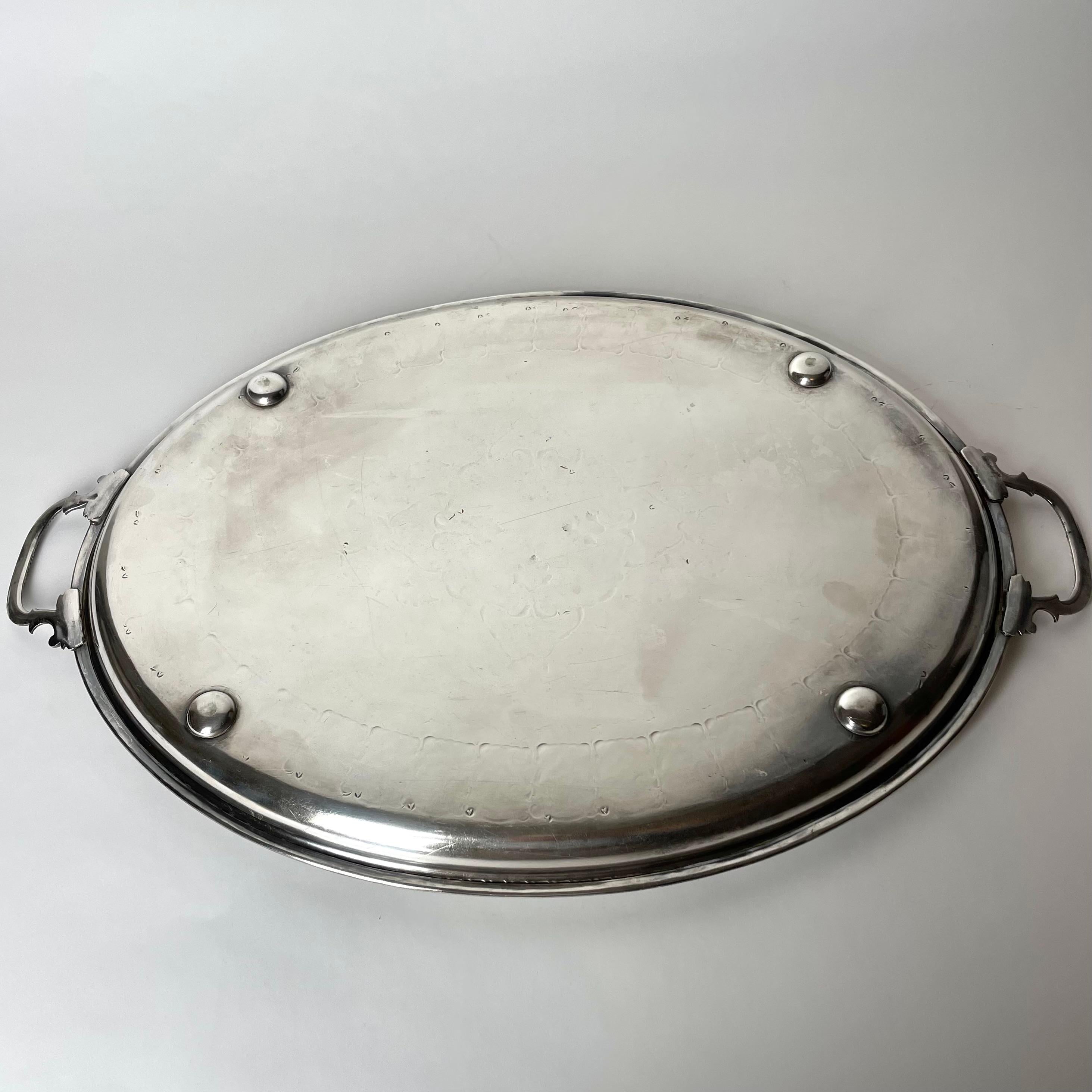 Elegant Silver-Plated Tray from the late 19th Century For Sale 5