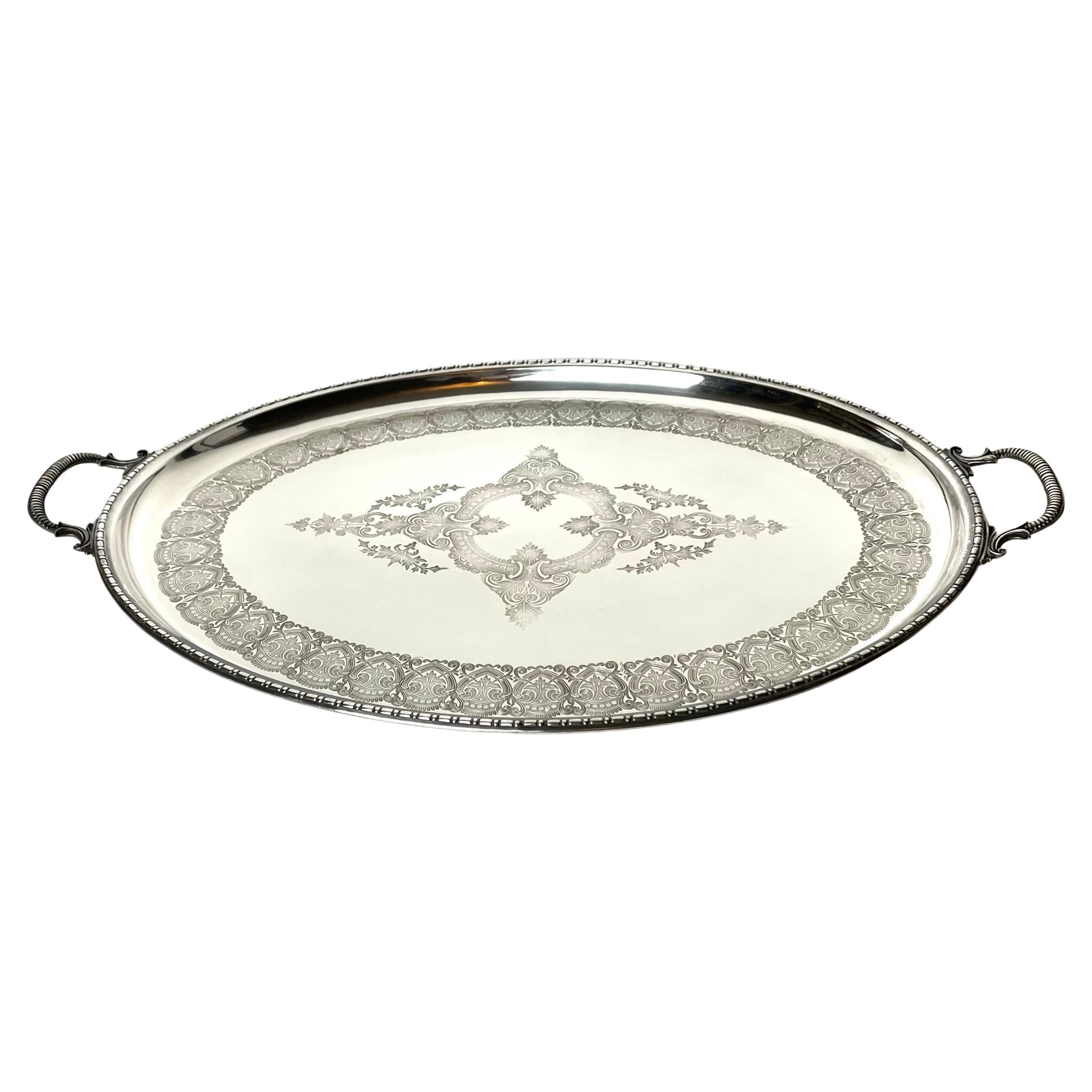 Elegant Silver-Plated Tray from the late 19th Century. Beautiful decor and with two elegant handles. Probably made in Sweden during the 1870s-1880s.



Wear consistent with age and use 
