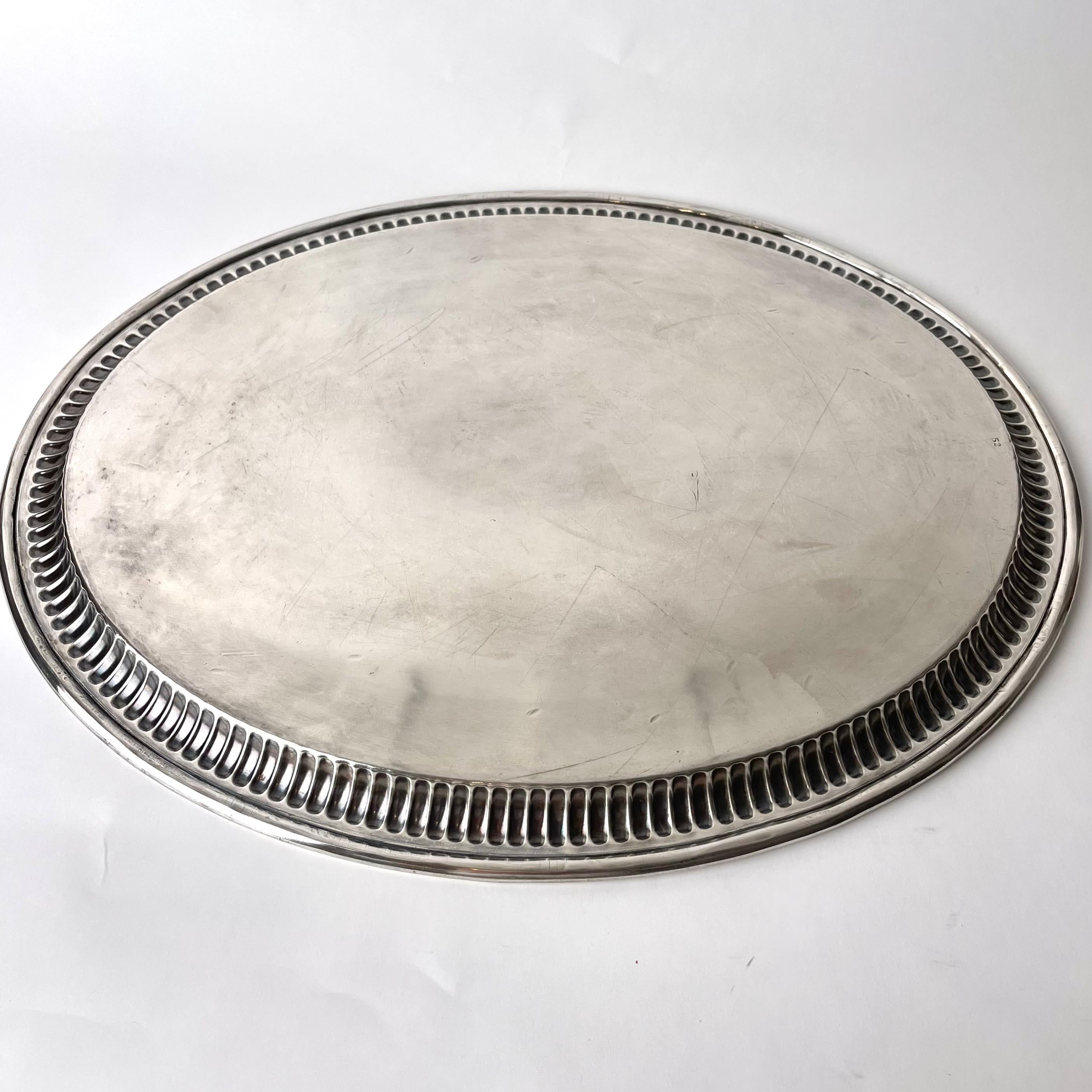Elegant Silver-Plated Tray from the late 19th Century. Made by A.G. Dufva For Sale 2