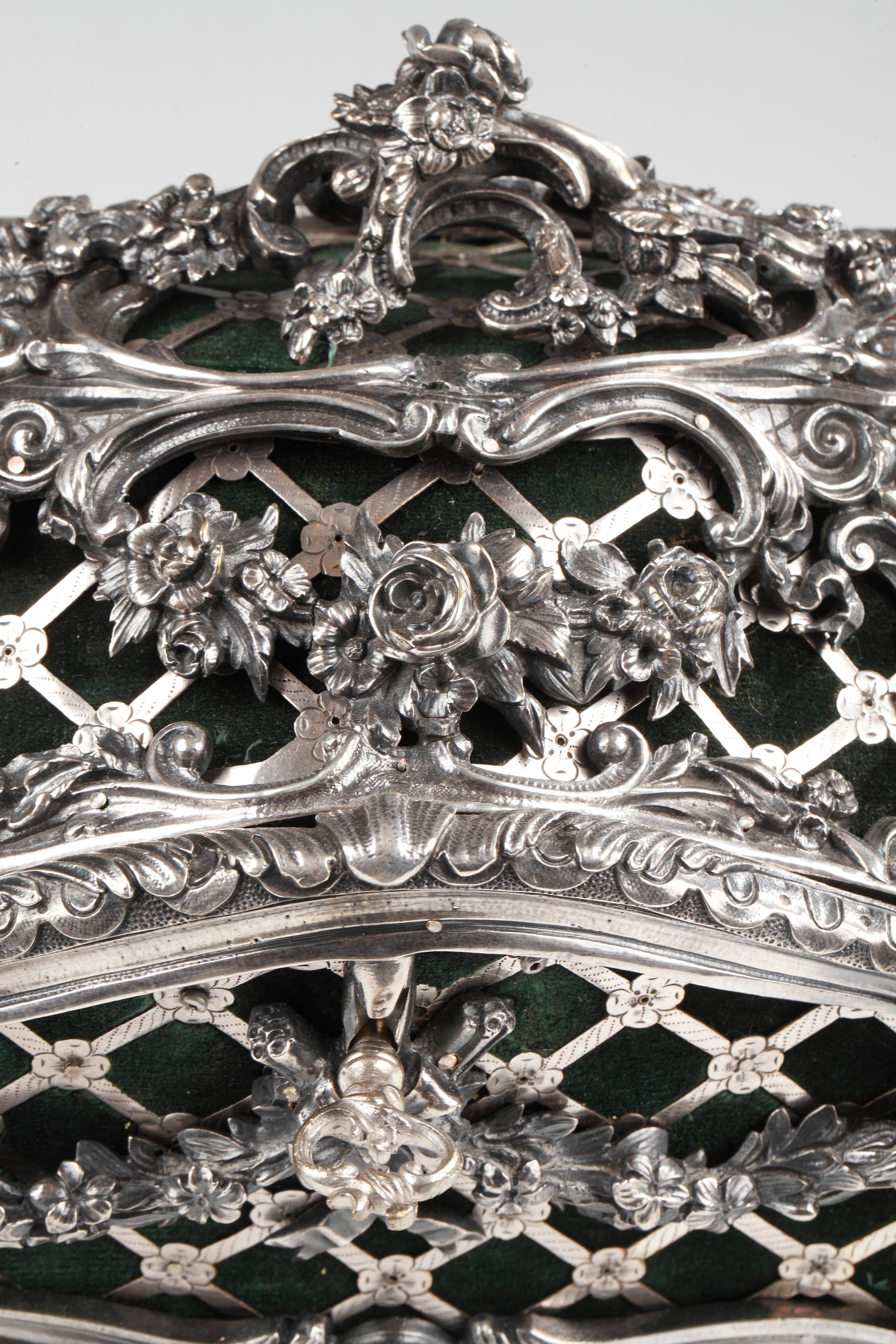 Late 19th Century Elegant Silvered Bronze Coffer Attributed to Tahan
