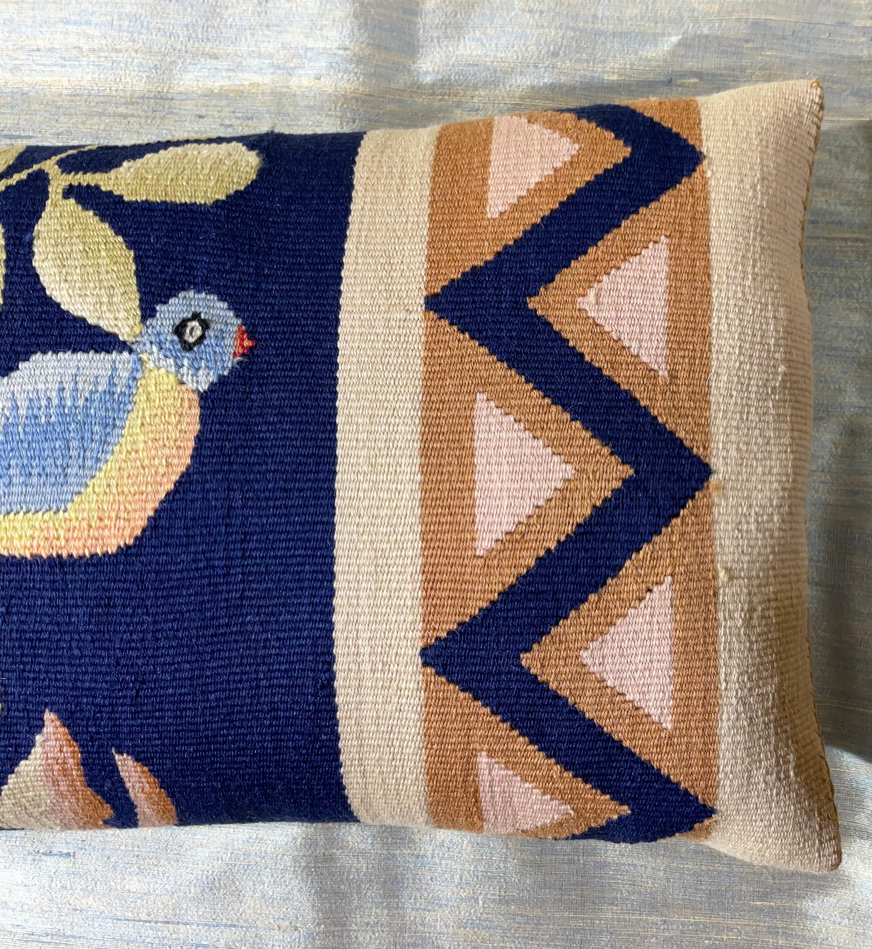 Hand-Knotted Elegant Single Decorative Hand Woven Pillow For Sale