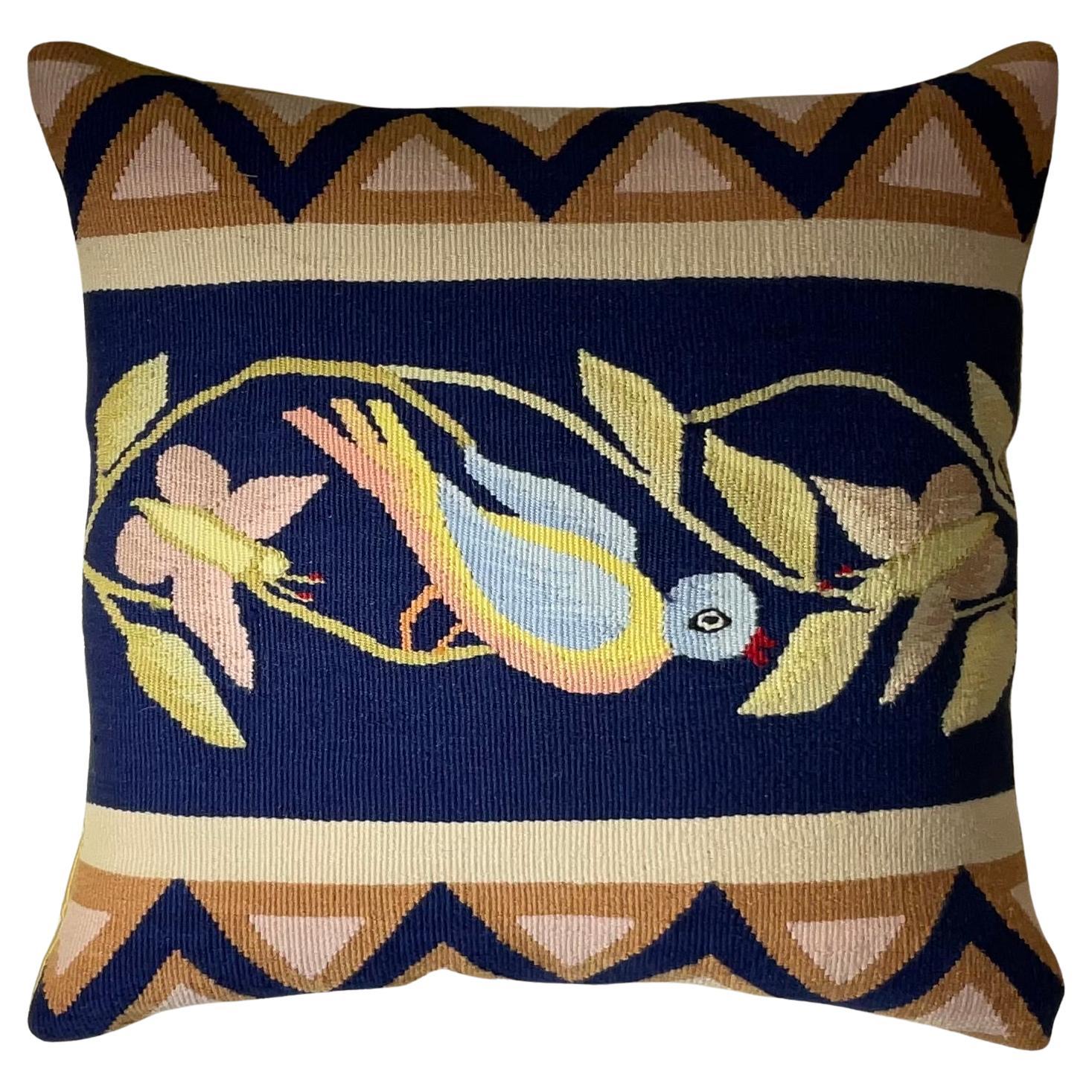 Elegant Single Decorative Hand Woven Pillow For Sale