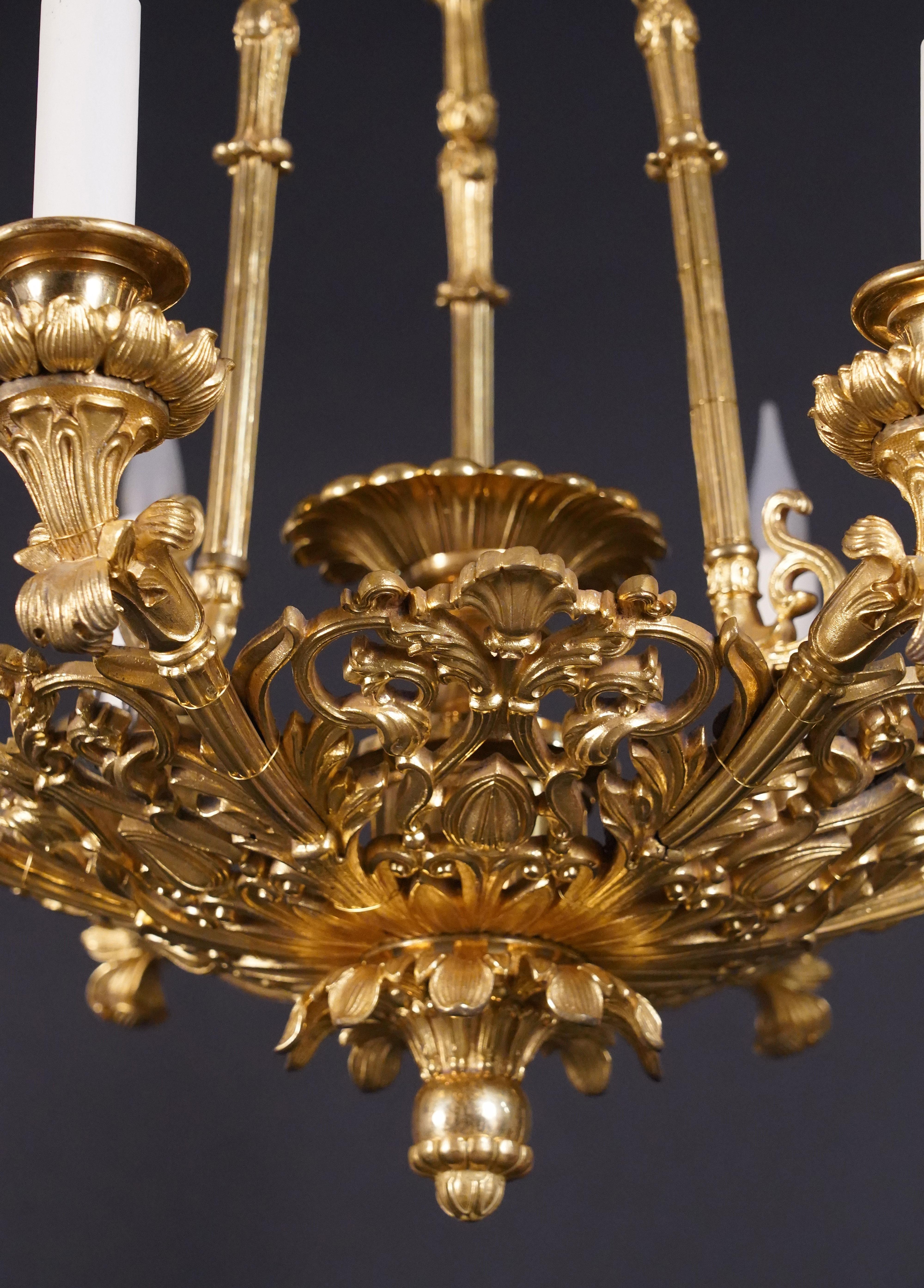 Mid-19th Century Elegant Six Light Chandelier, France, Circa 1830 For Sale