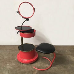 Élégante table à pansements et tabouret des années 1960 avec tabouret