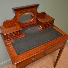 Elegant Small Edwardian Inlaid Antique Bonheur Du Jour / Writing Table