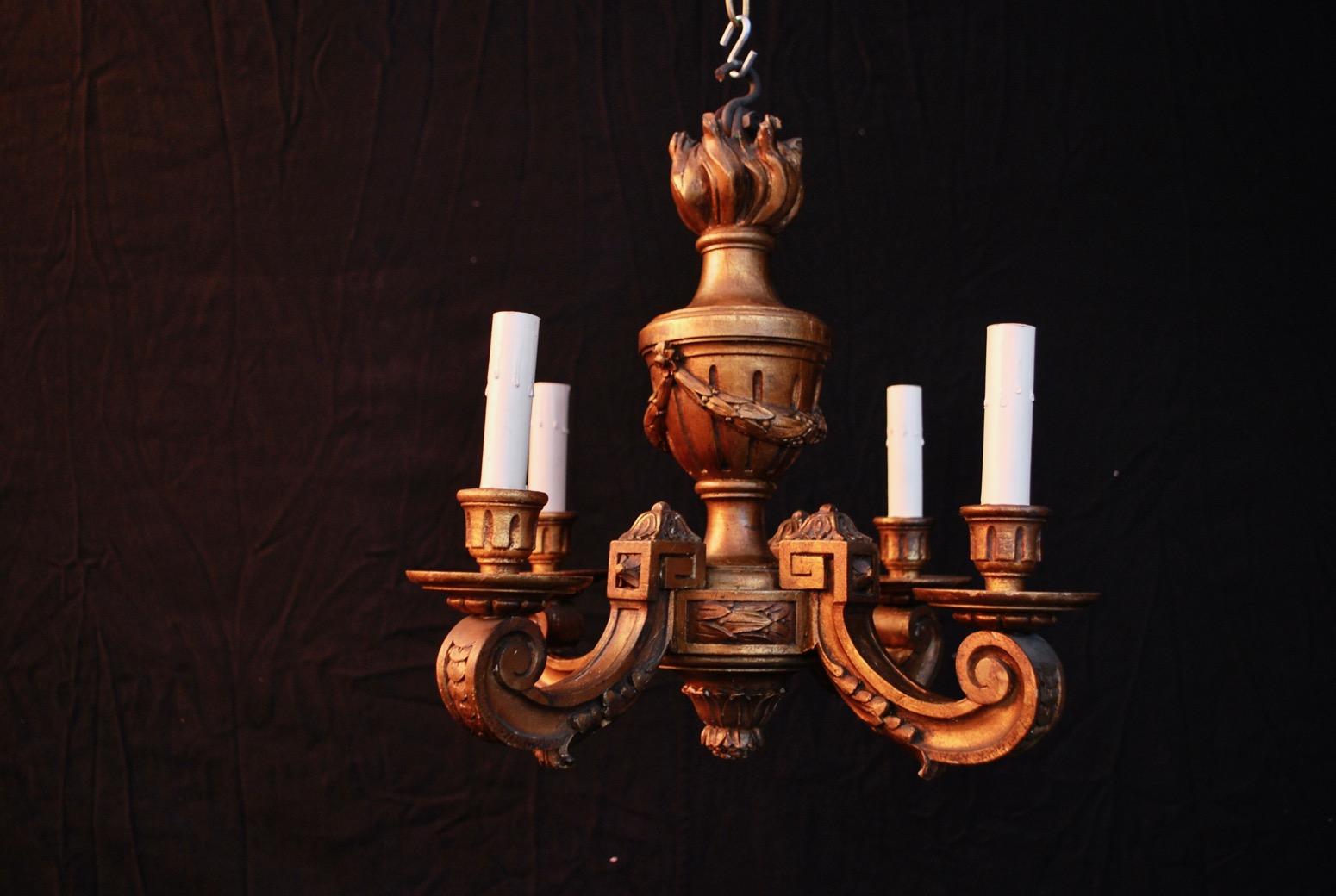 small wood chandelier