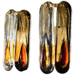 Elegant Small Handblown Murano Glass Sconces Design by Mazzega