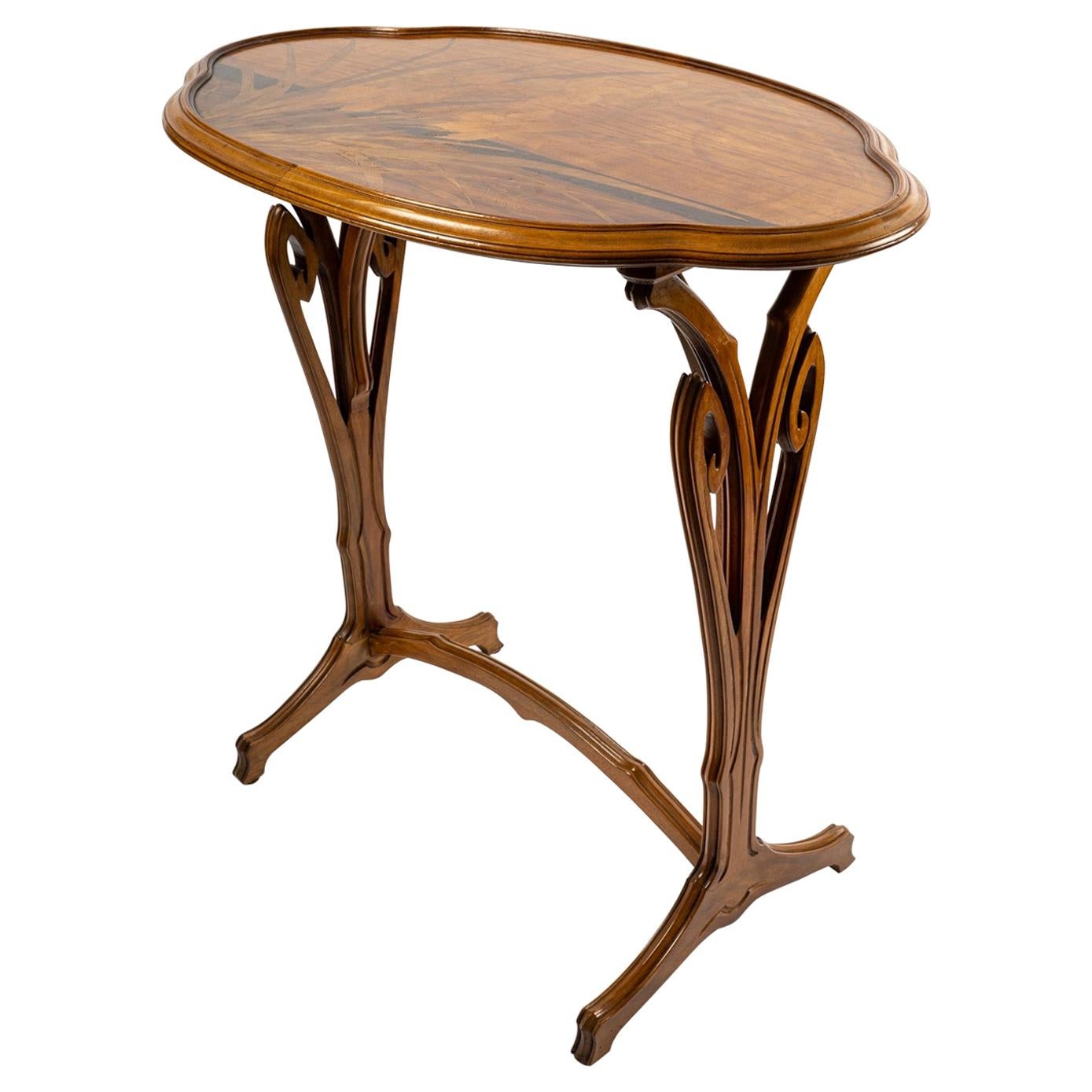 Elegant Small Living Room Table, Signed Gallé