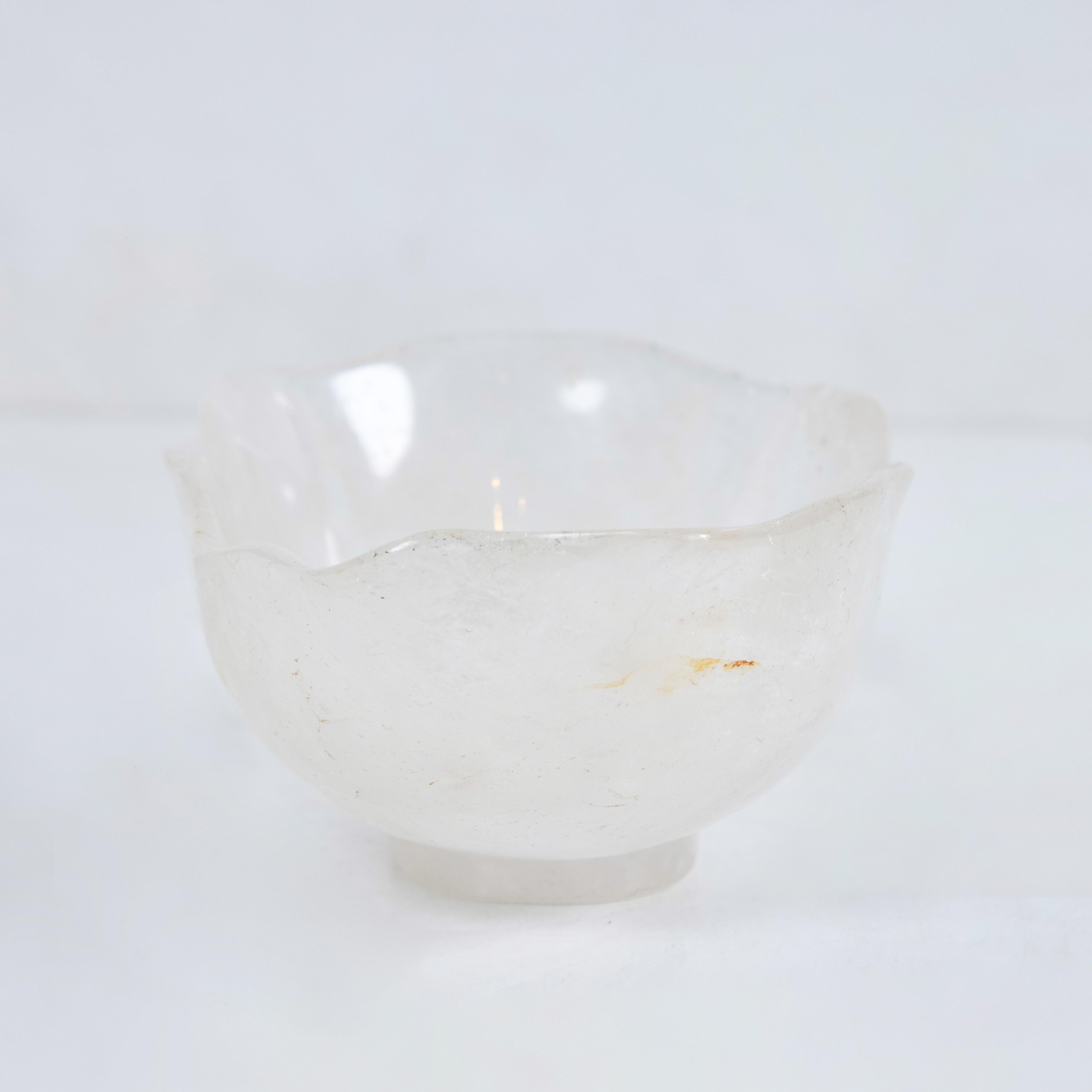 French Elegant Small Rock Crystal Bowl For Sale