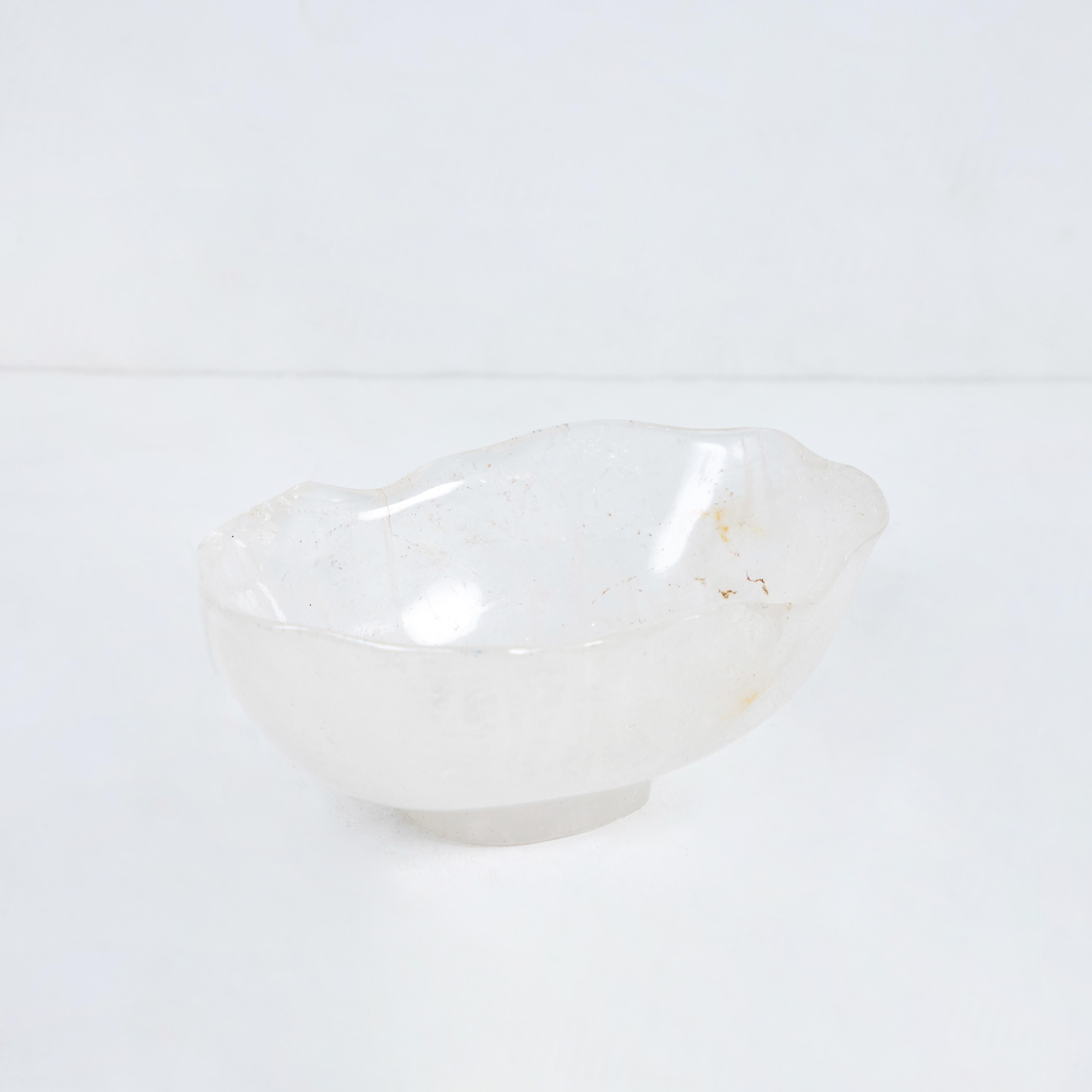 Elegant Small Rock Crystal Bowl In Excellent Condition For Sale In Los Angeles, CA