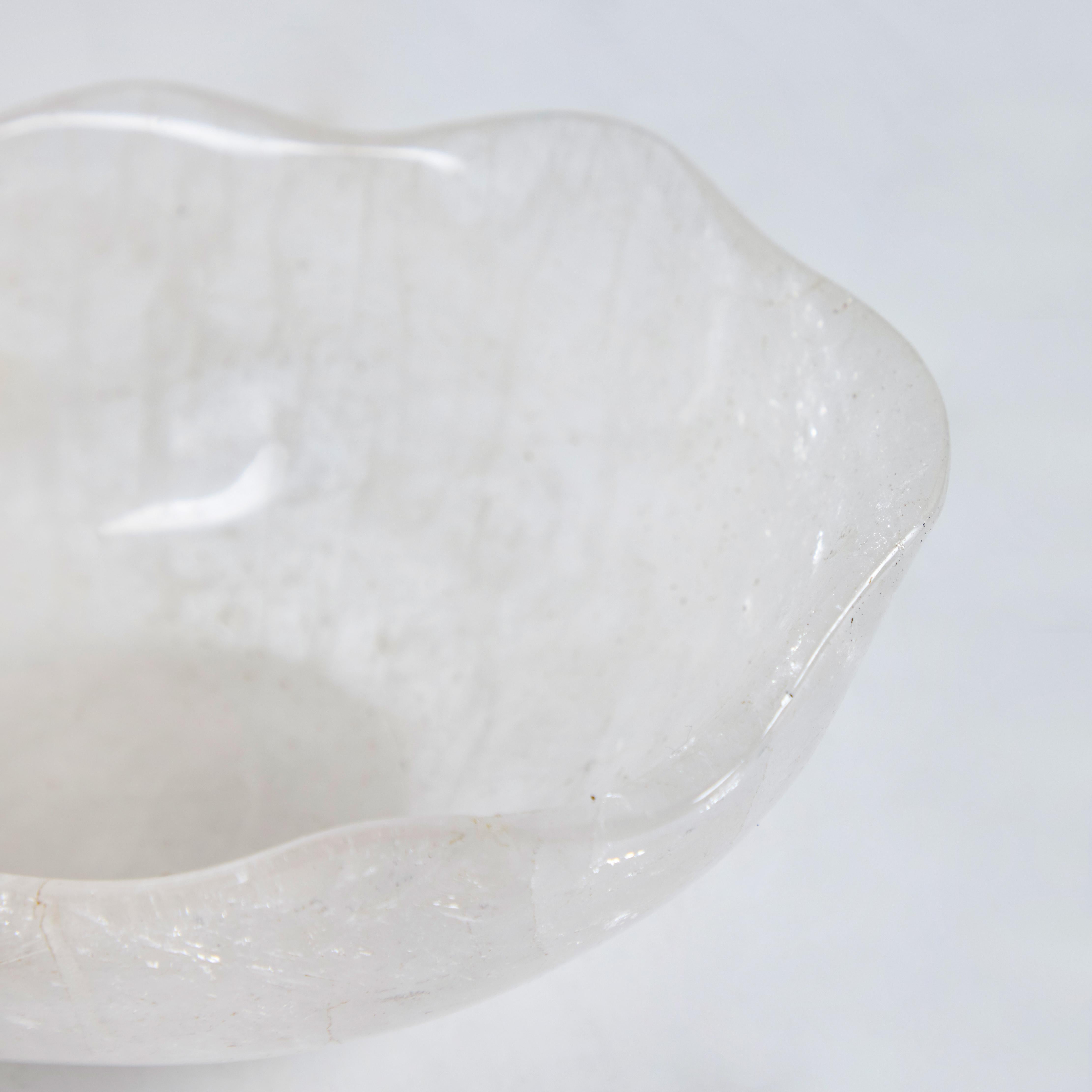20th Century Elegant Small Rock Crystal Bowl For Sale
