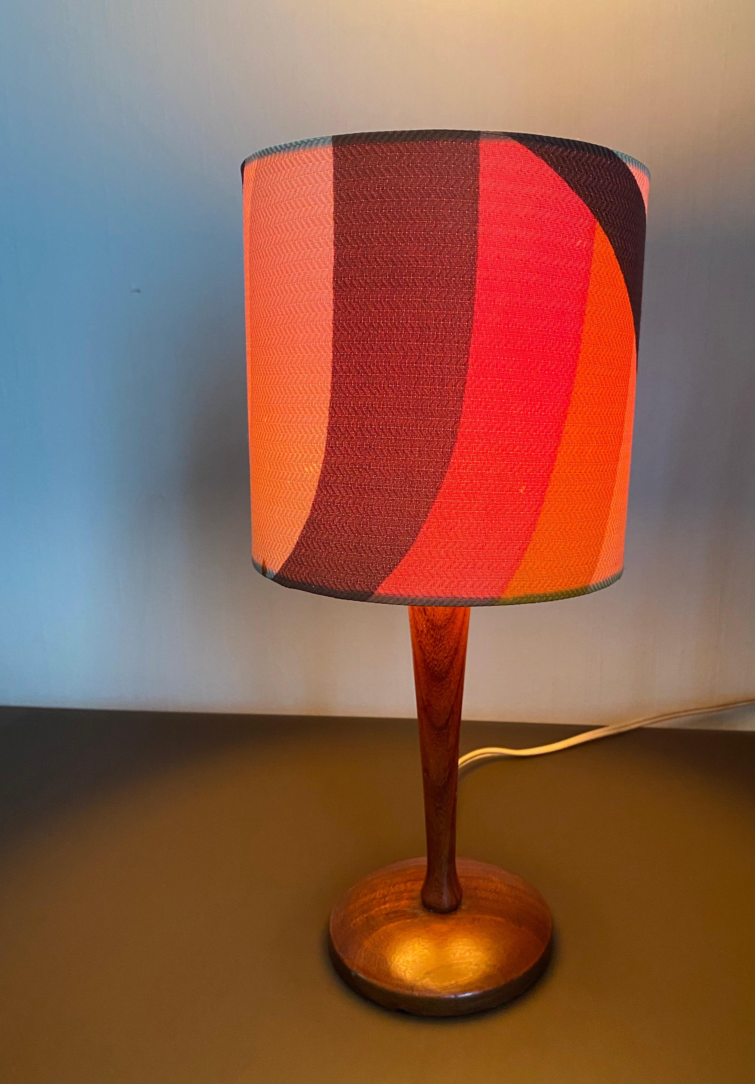 Elegant Small Teak Danish Table Lamp For Sale 5