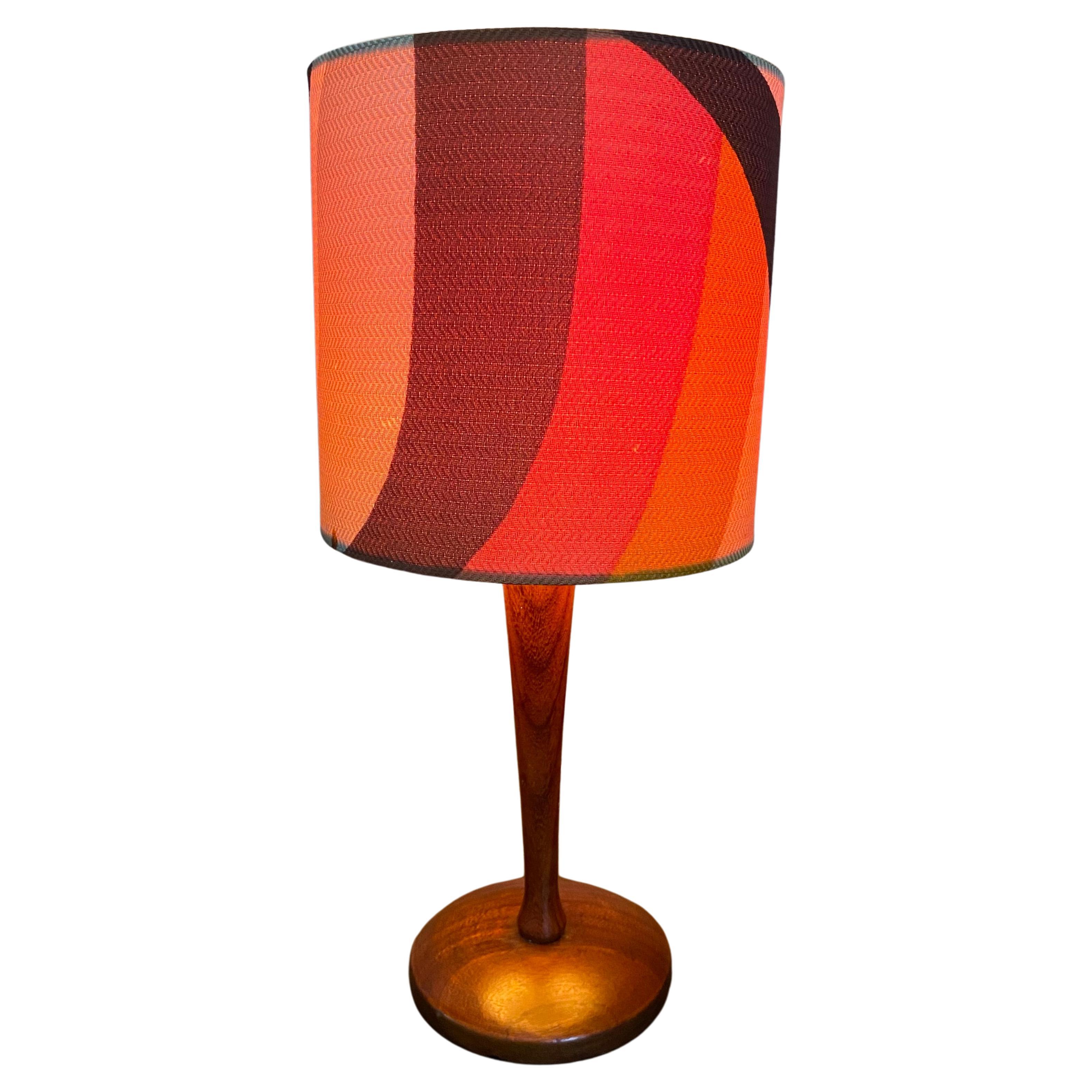 Elegant Small Teak Danish Table Lamp For Sale