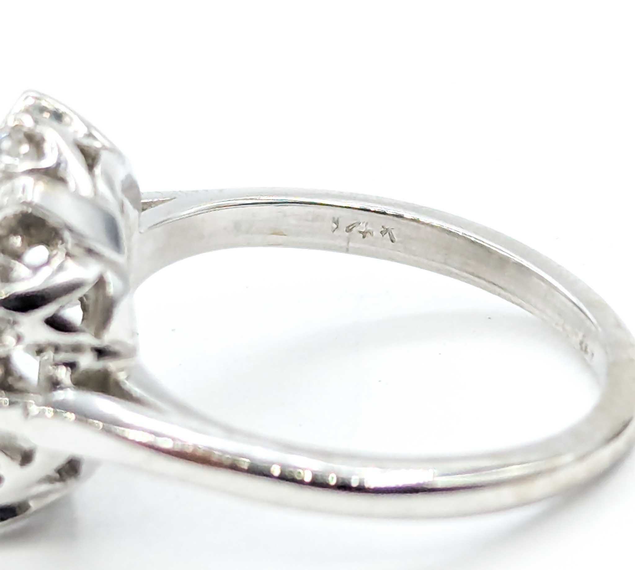 Elegante Anillo de Diamantes Copo de Nieve en Oro Blanco de 14k en venta 4