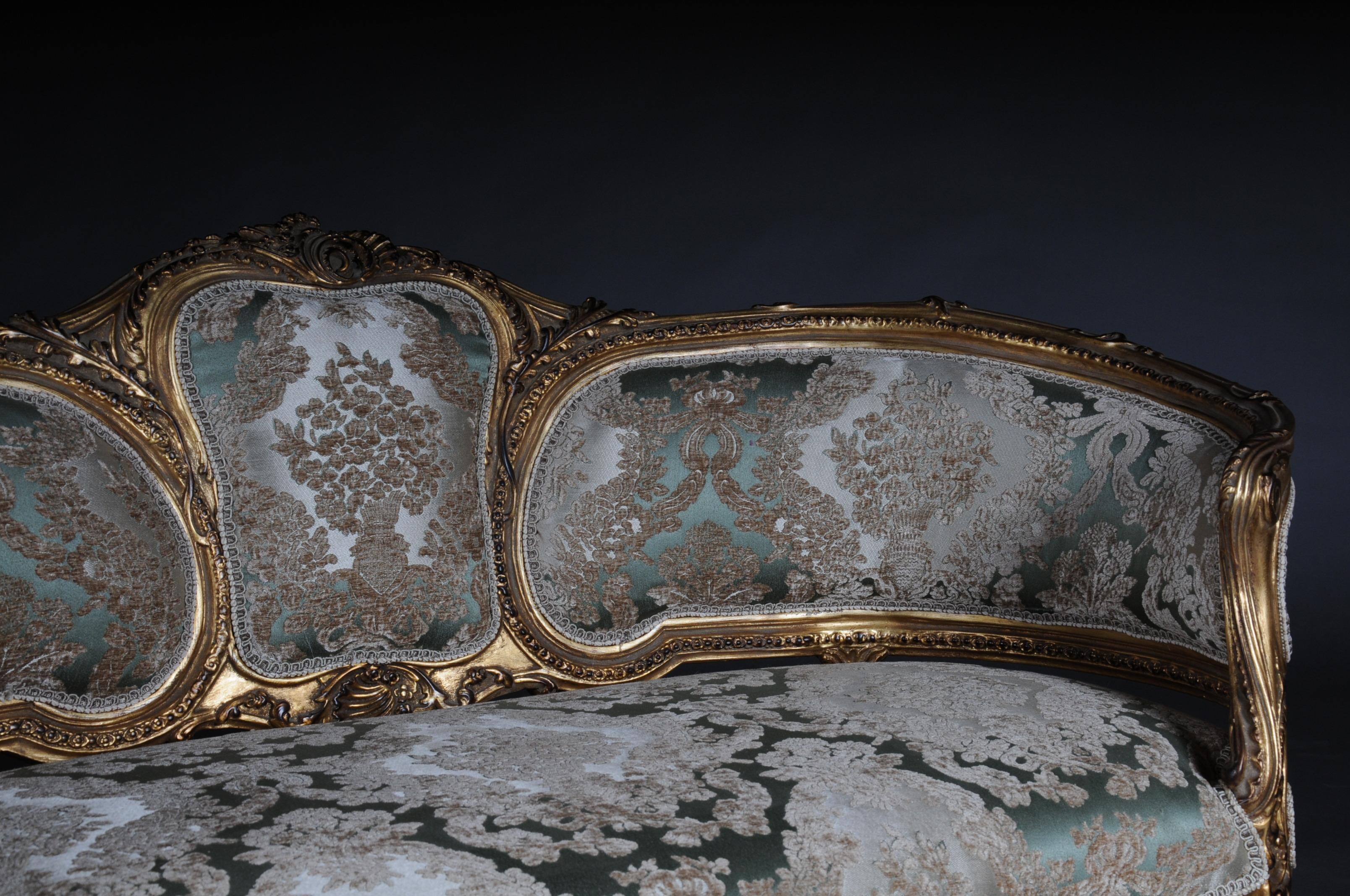 Hand-Carved Elegant Sofa, Couch, Canapé in Rococo or Louis XV Style