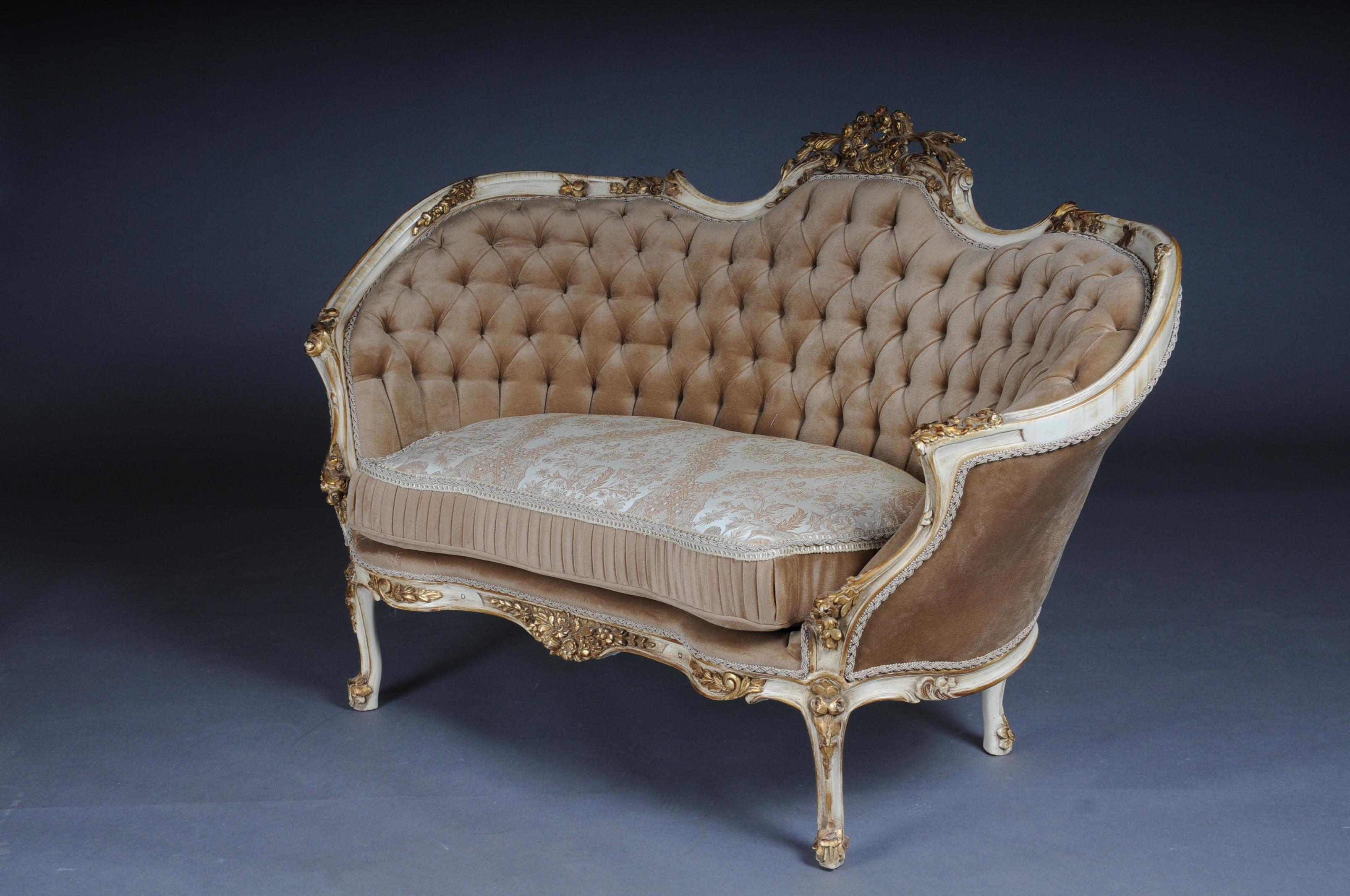 Upholstery Elegant Sofa, Couch, Canapé in Rococo or Louis XV Style For Sale