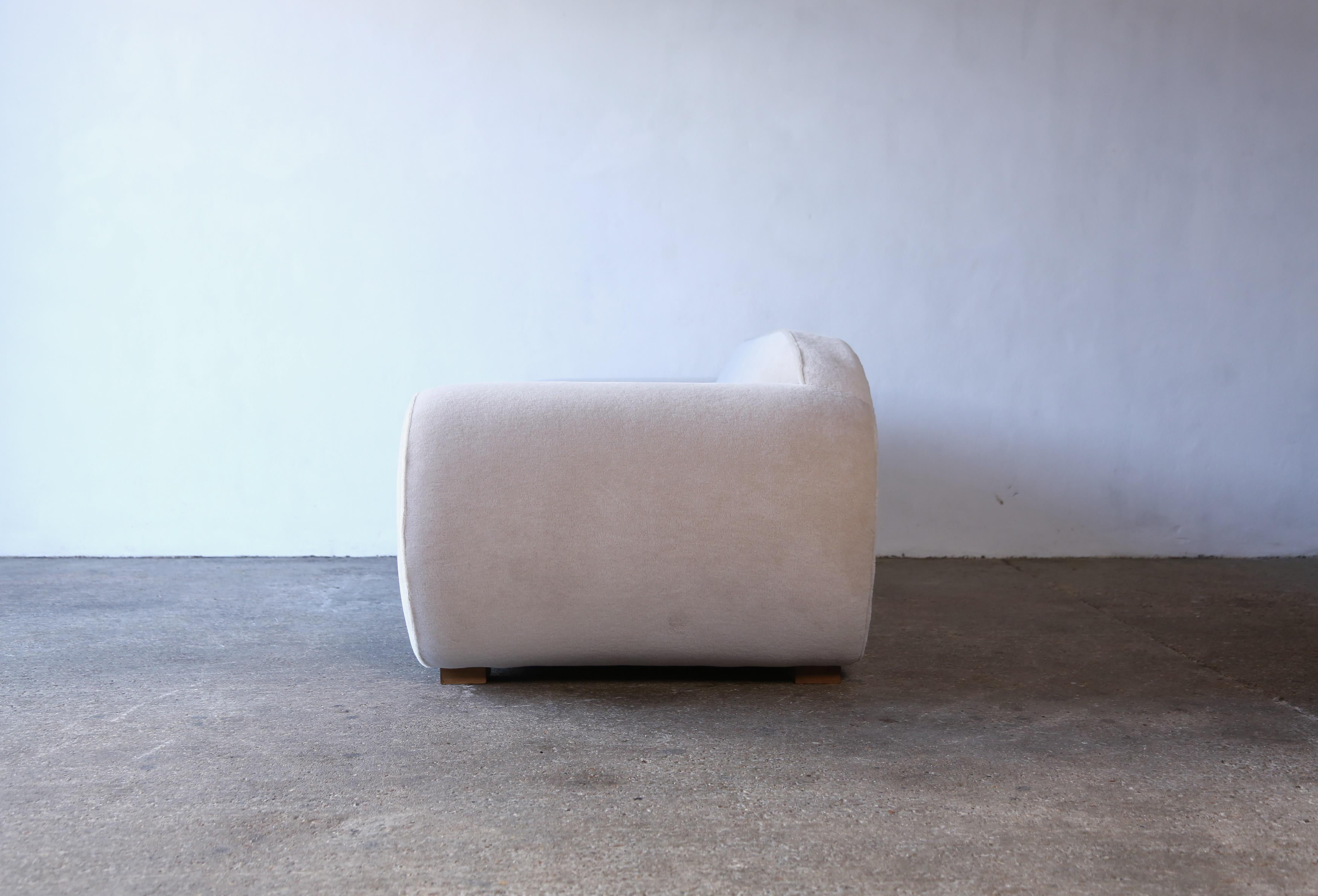 British Elegant Sofa Upholstered in Pure Alpaca For Sale
