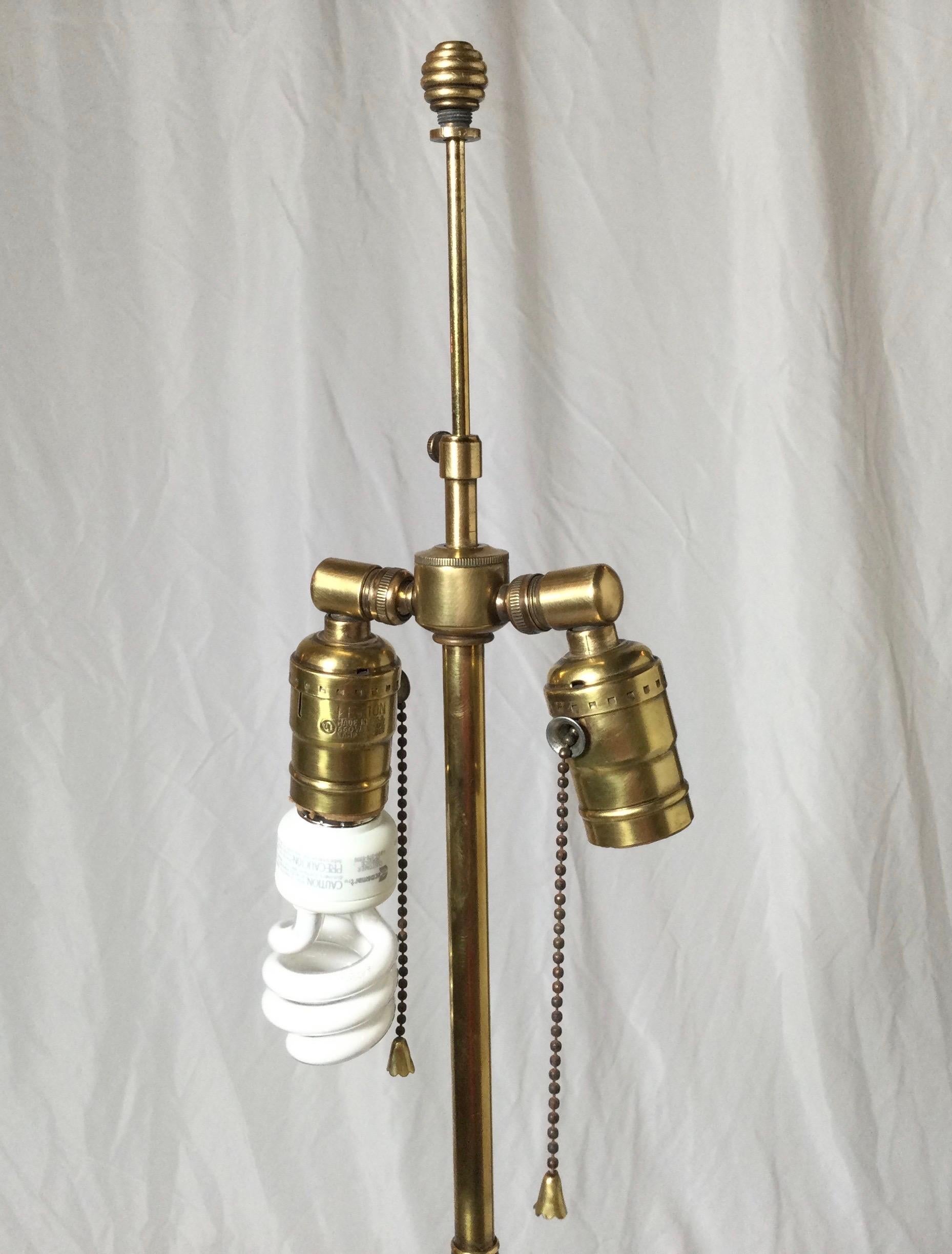 20th Century Elegant Solid Polish Brass Lamp For Sale