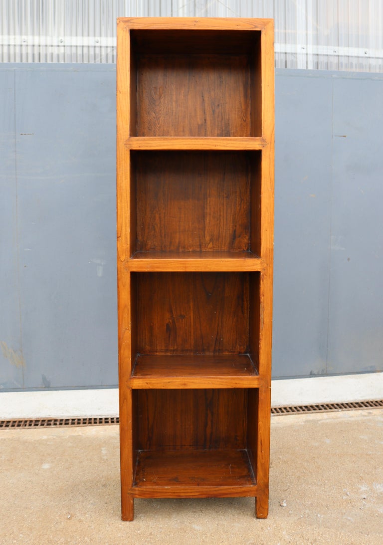 Elegant Spanish 4Shelf Elm Bookcase For Sale at 1stdibs
