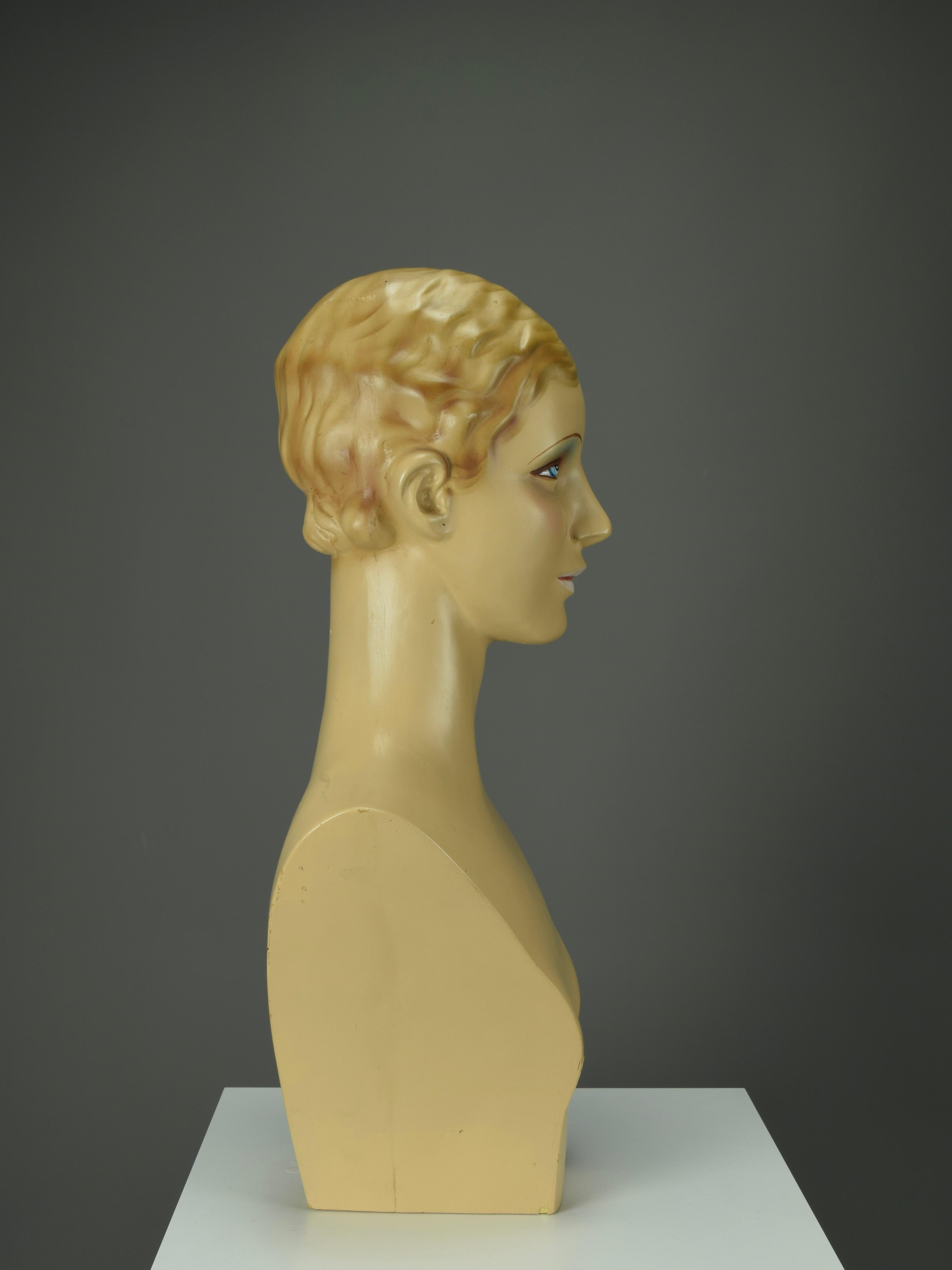 Elegante maniquí expositor de joyas Art Decó español 1930 mediados del siglo XX en venta